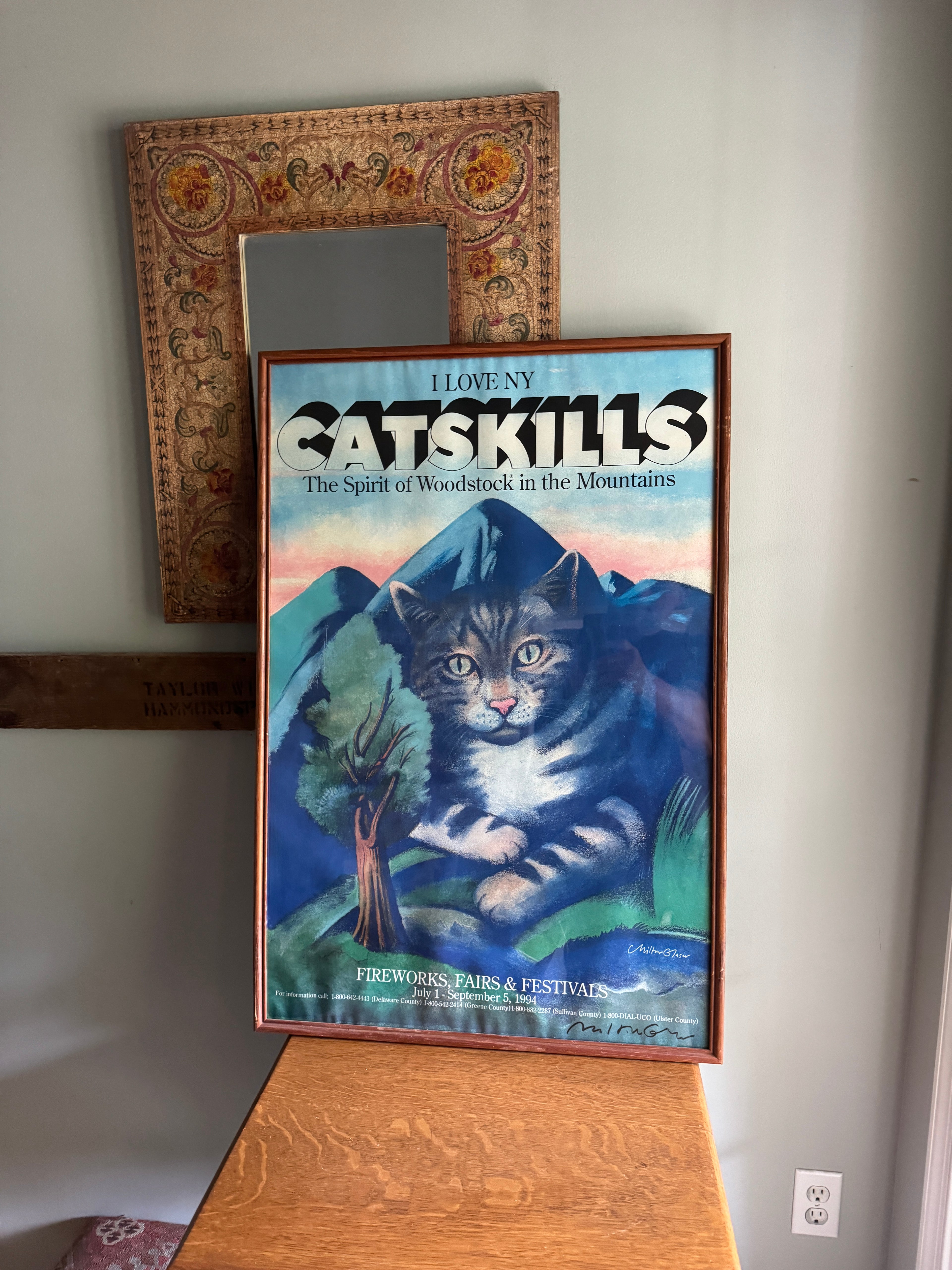 VTG Signed Original Milton Glaser Catskills Poster 1994 Fireworks Fair Festival Perfect (Poster Only)