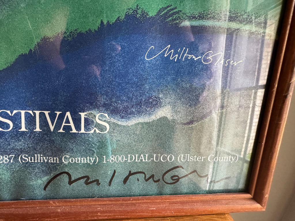VTG Signed Original Milton Glaser Catskills Poster 1994 Fireworks Fair Festival Perfect (Poster Only)