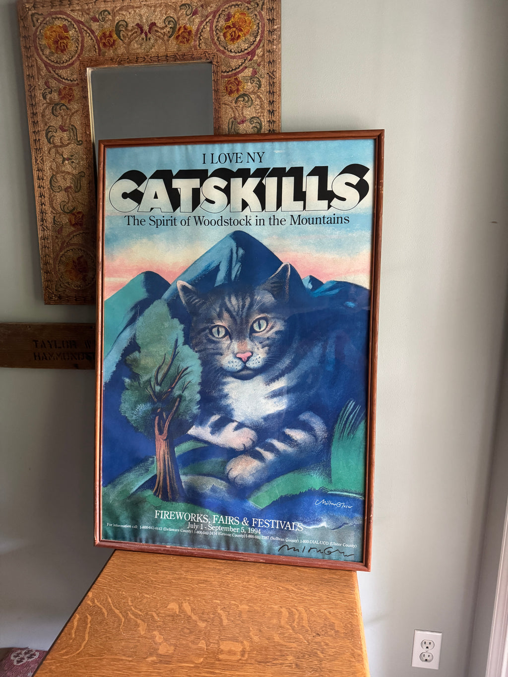 VTG Signed Original Milton Glaser Catskills Poster 1994 Fireworks Fair Festival Perfect (Poster Only)