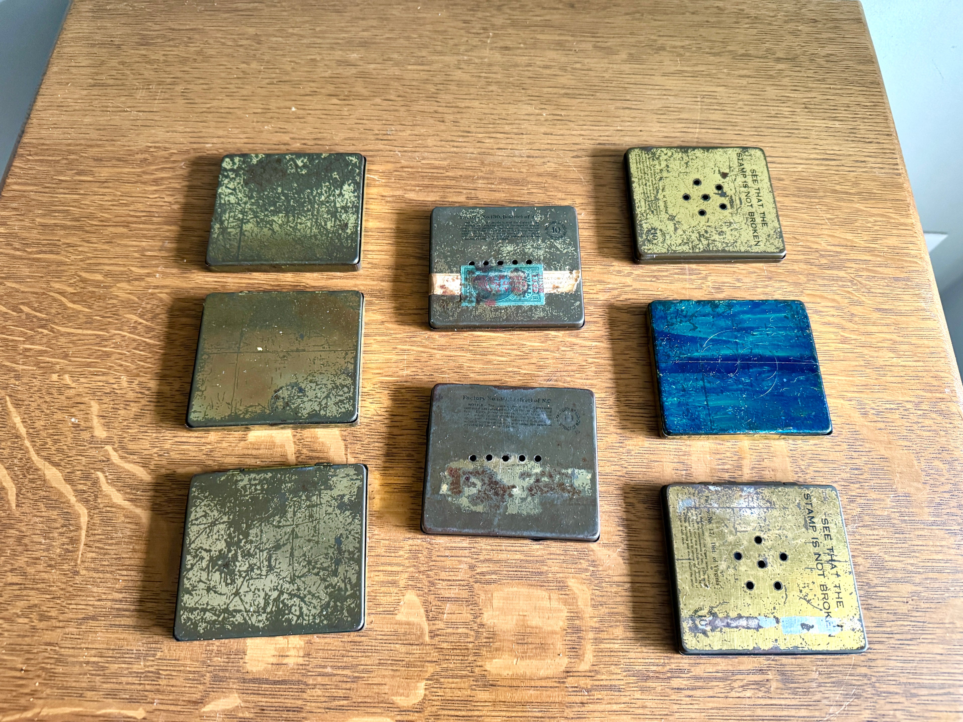 1940's Lot of Between The Acts Little Cigars Tins and Piccadilly Cigar Tins