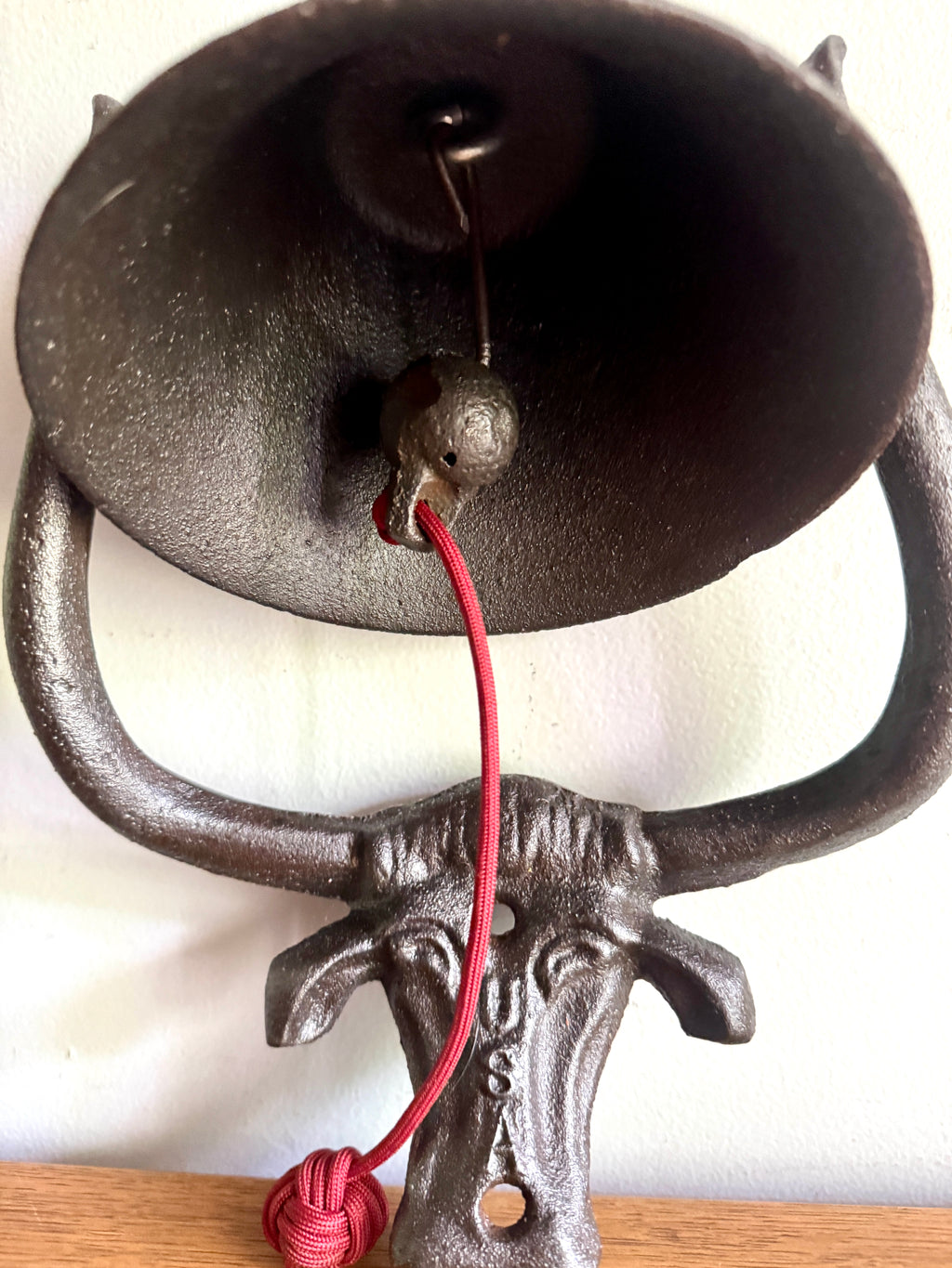 Cast Iron Bell with Longhorn Cattle Mounting Plate