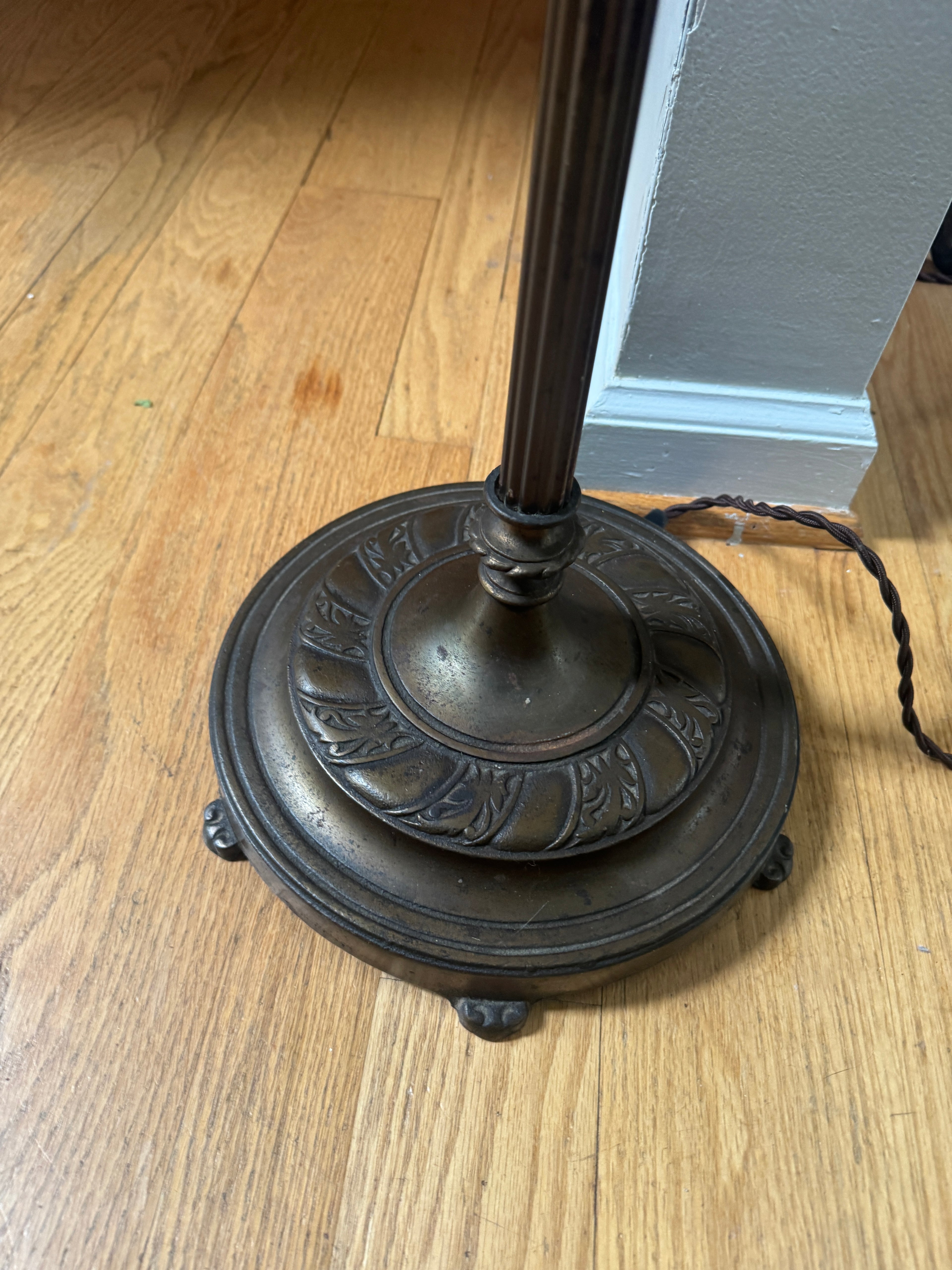 Vtg Wood & Brass Snare Drum Up-Cycled Floor Lamp ~ New Departure Snare Drum Lamp