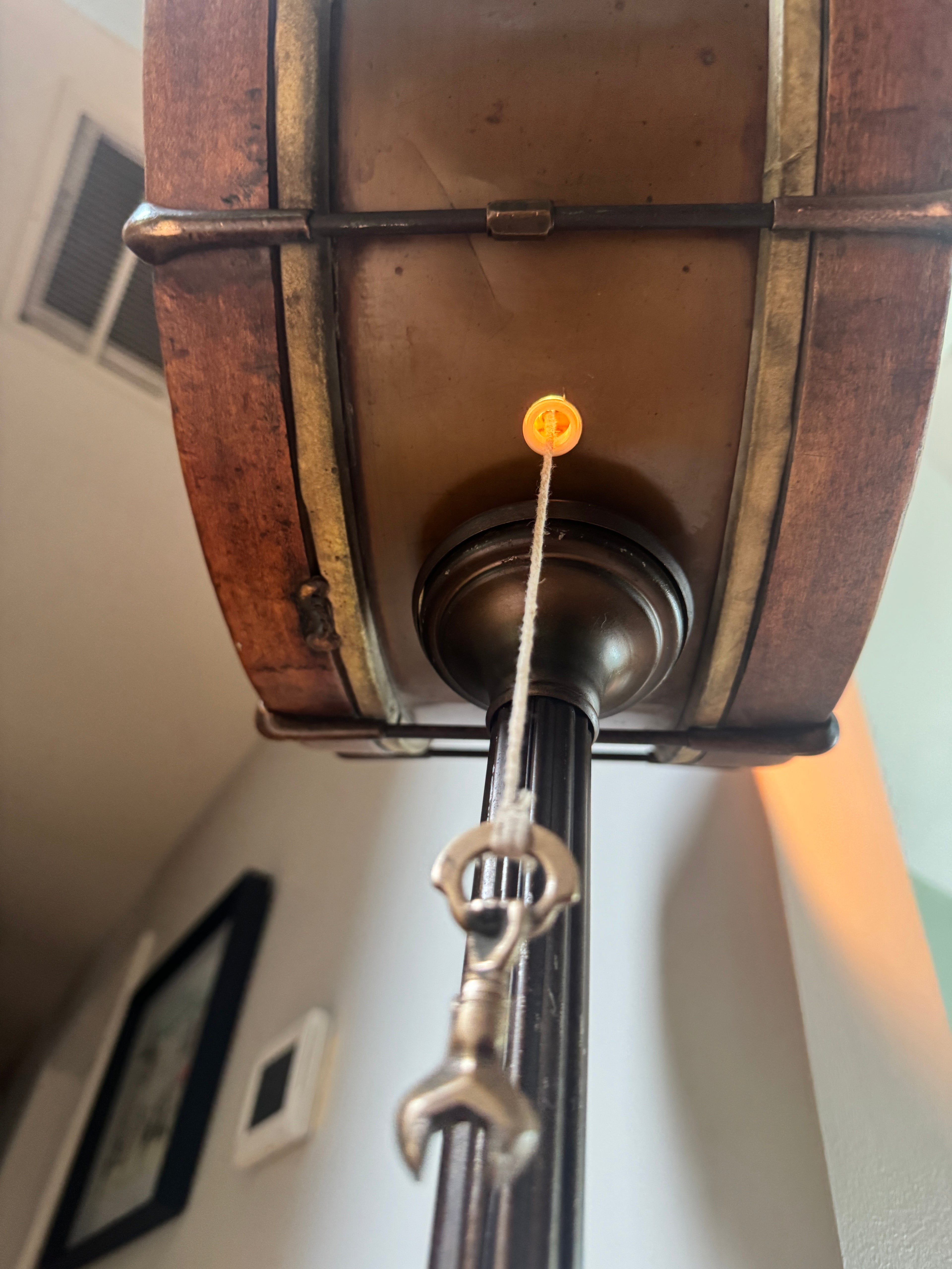 Vtg Wood & Brass Snare Drum Up-Cycled Floor Lamp ~ New Departure Snare Drum Lamp