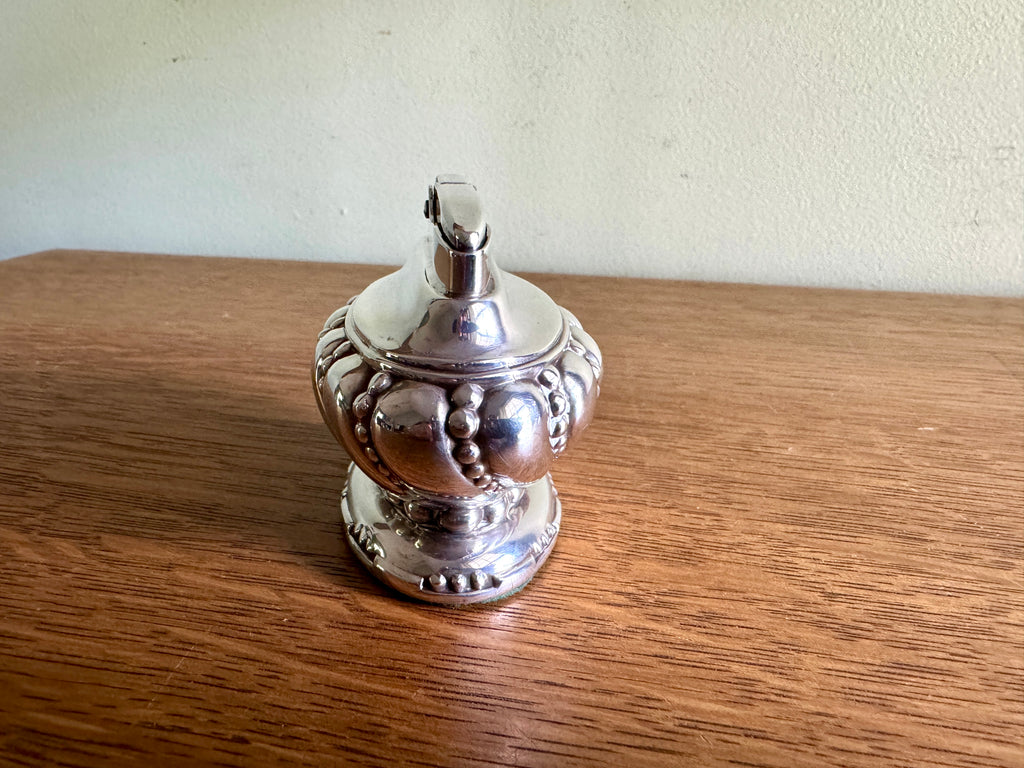 1940’s Working Ronson Silver-plated "CROWN" Heavy Table Lighter ~ Art Deco Table Lighter