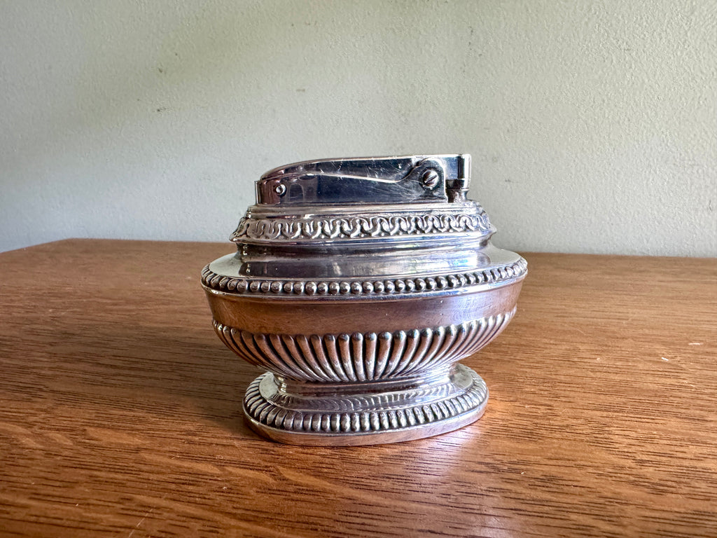 1940’s Working Ronson Silver-plated "Queen Anne" Heavy Table Lighter ~ Art Deco Table Lighter (Copy)