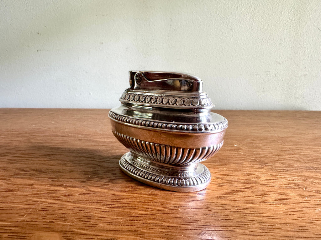 1940’s Working Ronson Silver-plated "Queen Anne" Heavy Table Lighter ~ Art Deco Table Lighter (Copy)