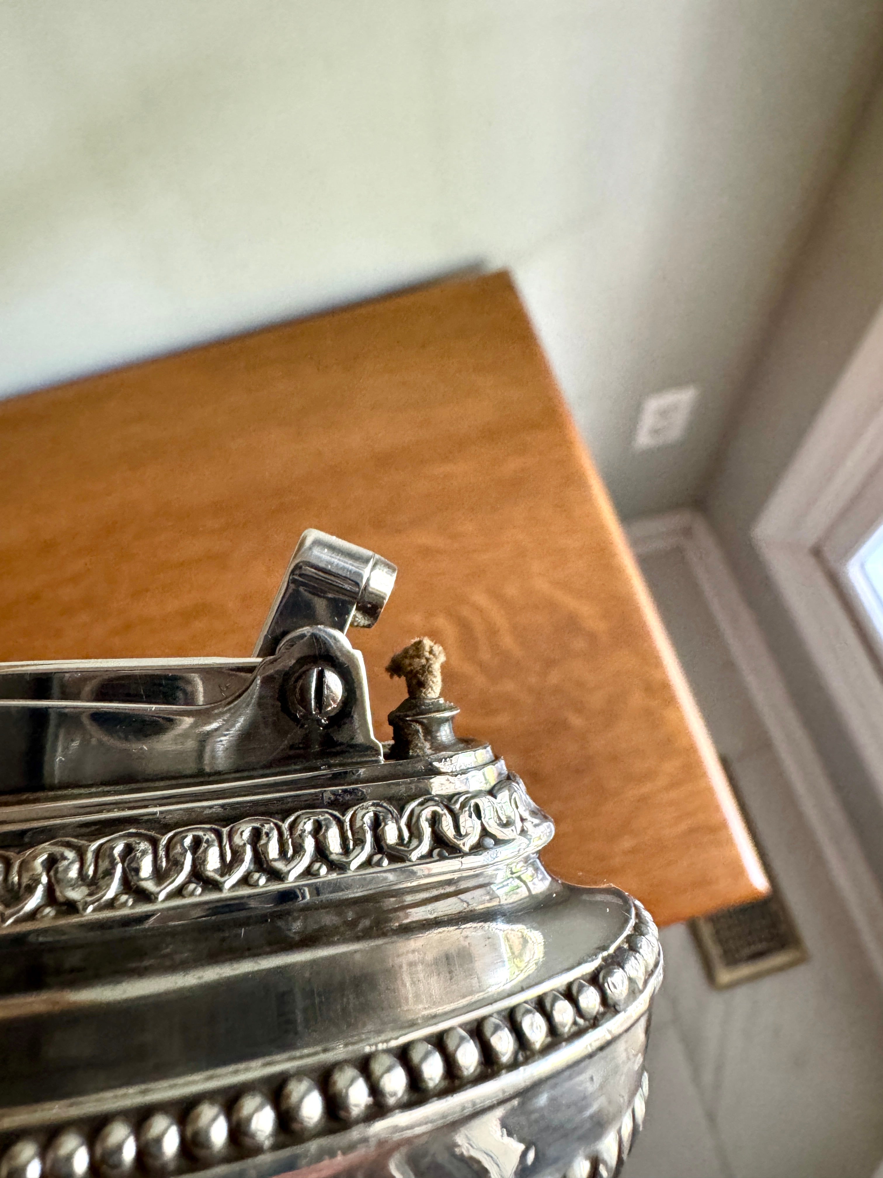1940’s Working Ronson Silver-plated "Queen Anne" Heavy Table Lighter ~ Art Deco Table Lighter (Copy)