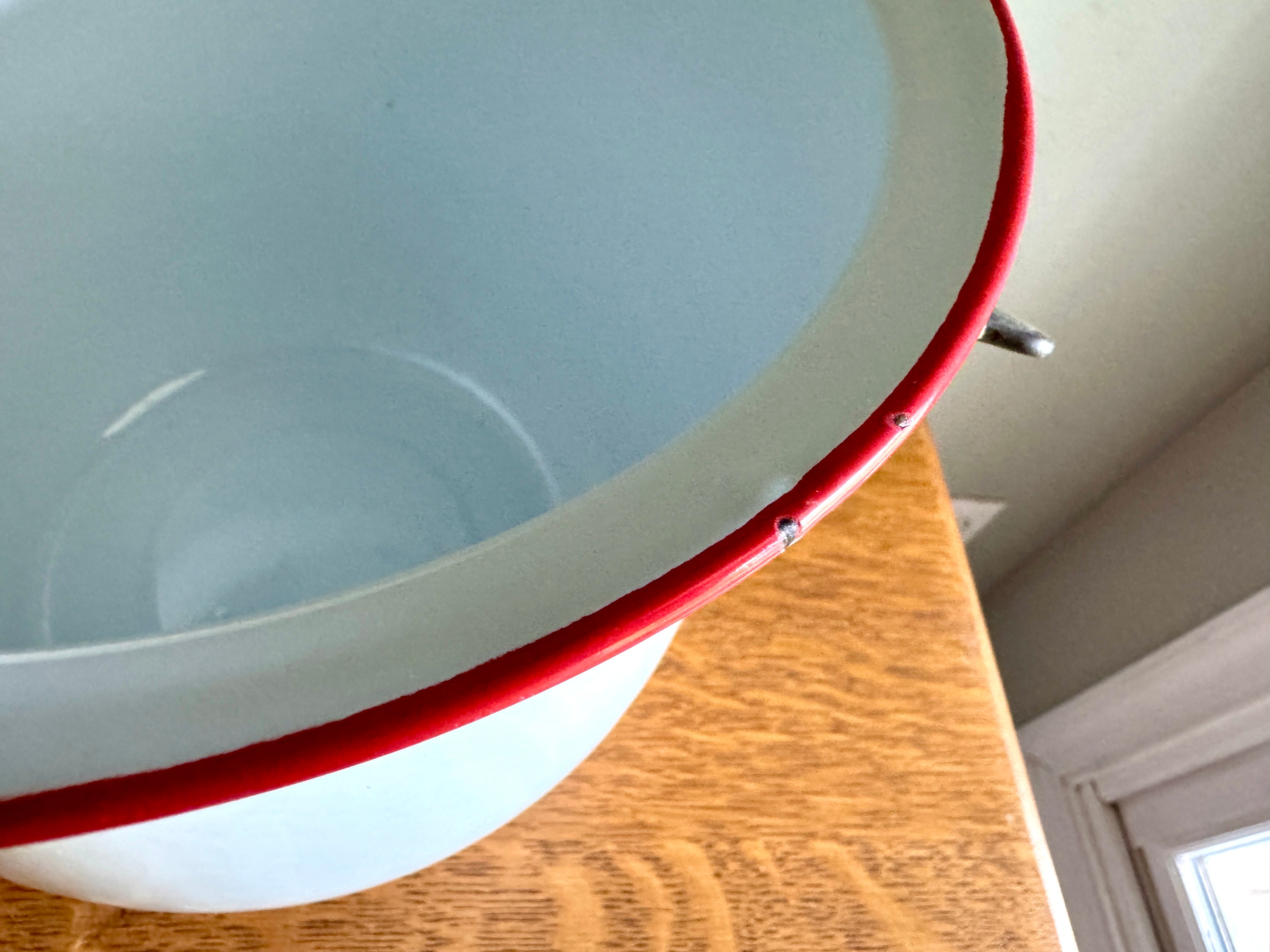 1940's Fesco Enamelware Lidded Pot ~ White Enamel Lidded Pot with Wooden Handle ~ Chamber Pot