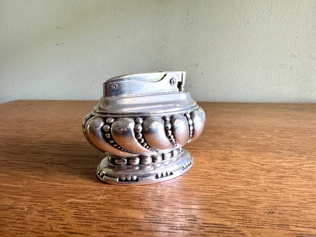 1940’s Working Ronson Silver-plated "CROWN" Heavy Table Lighter ~ Art Deco Table Lighter (Copy)