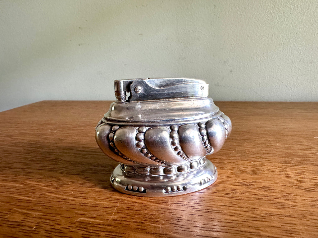 1940’s Working Ronson Silver-plated "CROWN" Heavy Table Lighter ~ Art Deco Table Lighter (Copy)