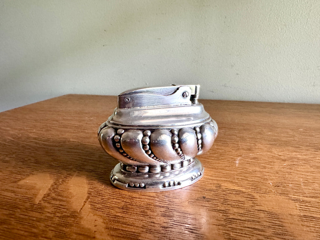 1940’s Working Ronson Silver-plated "CROWN" Heavy Table Lighter ~ Art Deco Table Lighter (Copy)