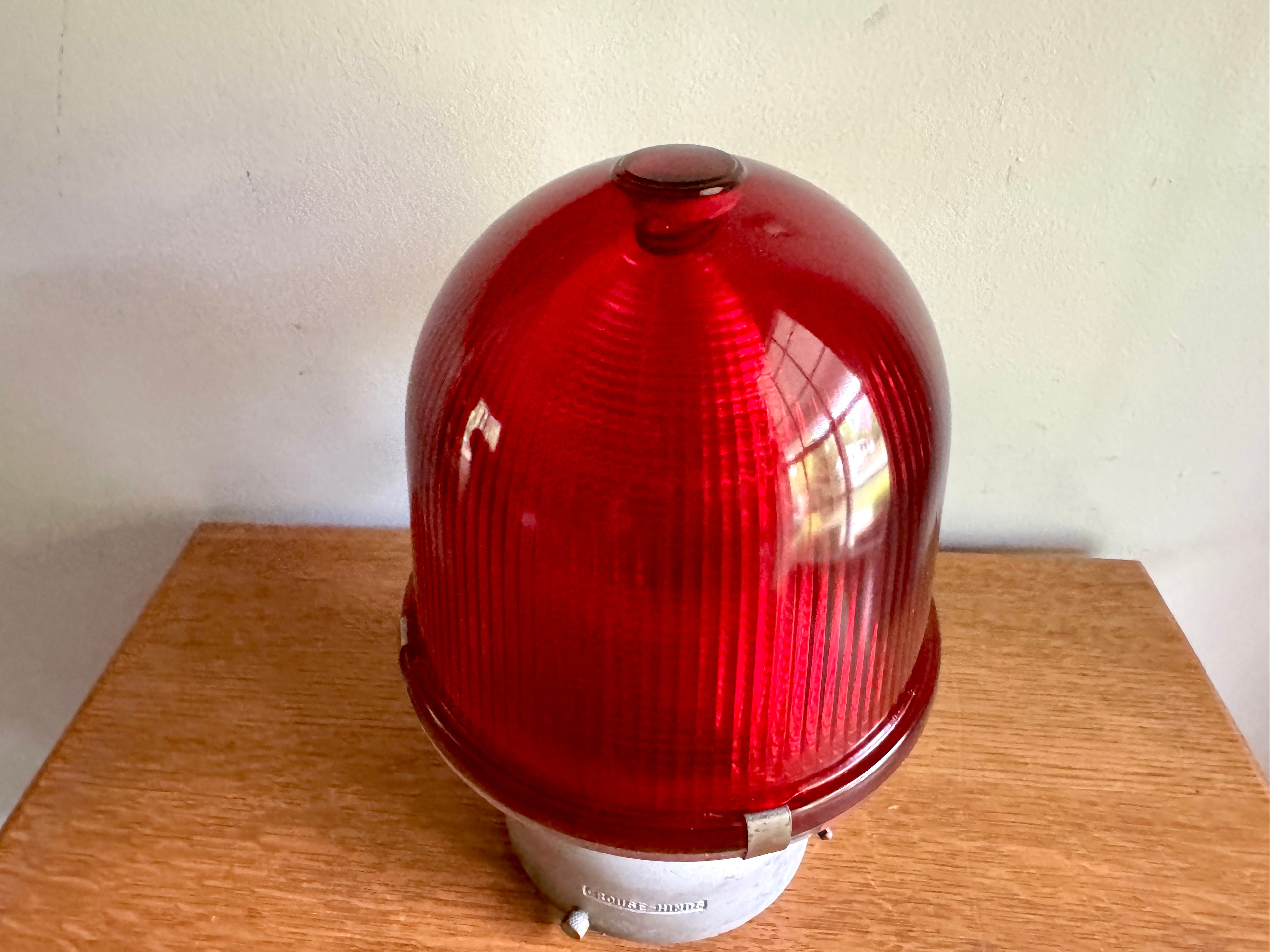 Vtg Crouse-Hinds Obstruction Light Red Globe Lamp ~ Large Obstruction Beacon Table Lamp (Copy)