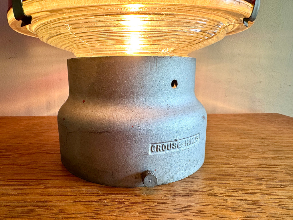 Vtg Crouse-Hinds Obstruction Light Red Globe Lamp ~ Large Obstruction Beacon Table Lamp (Copy)