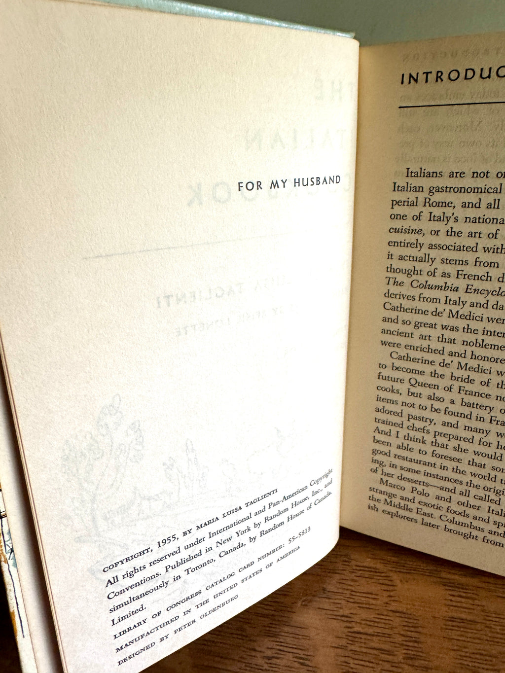 1955 "The Italian Cookbook" by Maria Luisa Taglienti by Maria Luisa Taglienti