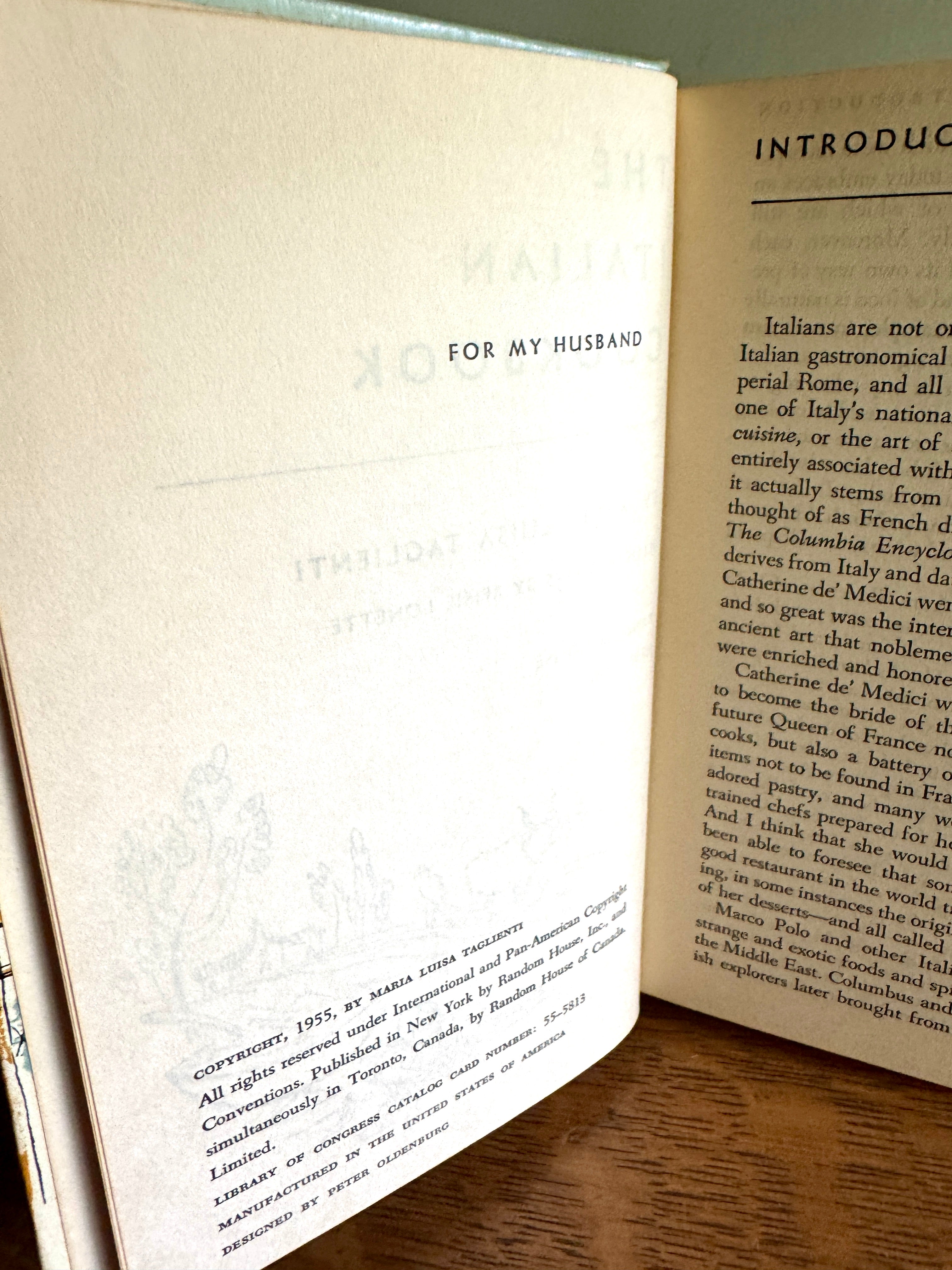 1955 "The Italian Cookbook" by Maria Luisa Taglienti by Maria Luisa Taglienti