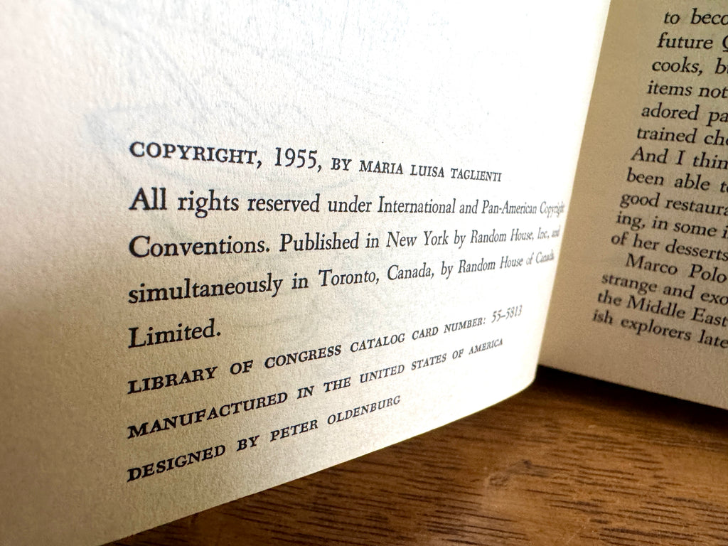 1955 "The Italian Cookbook" by Maria Luisa Taglienti by Maria Luisa Taglienti