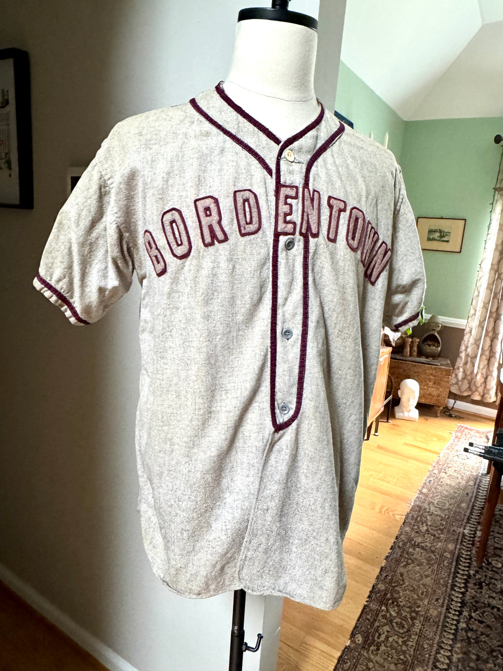 1960's Bordertown Military Institute Baseball Jersey ~ Dodge Davis Wool BMI Baseball Jersey