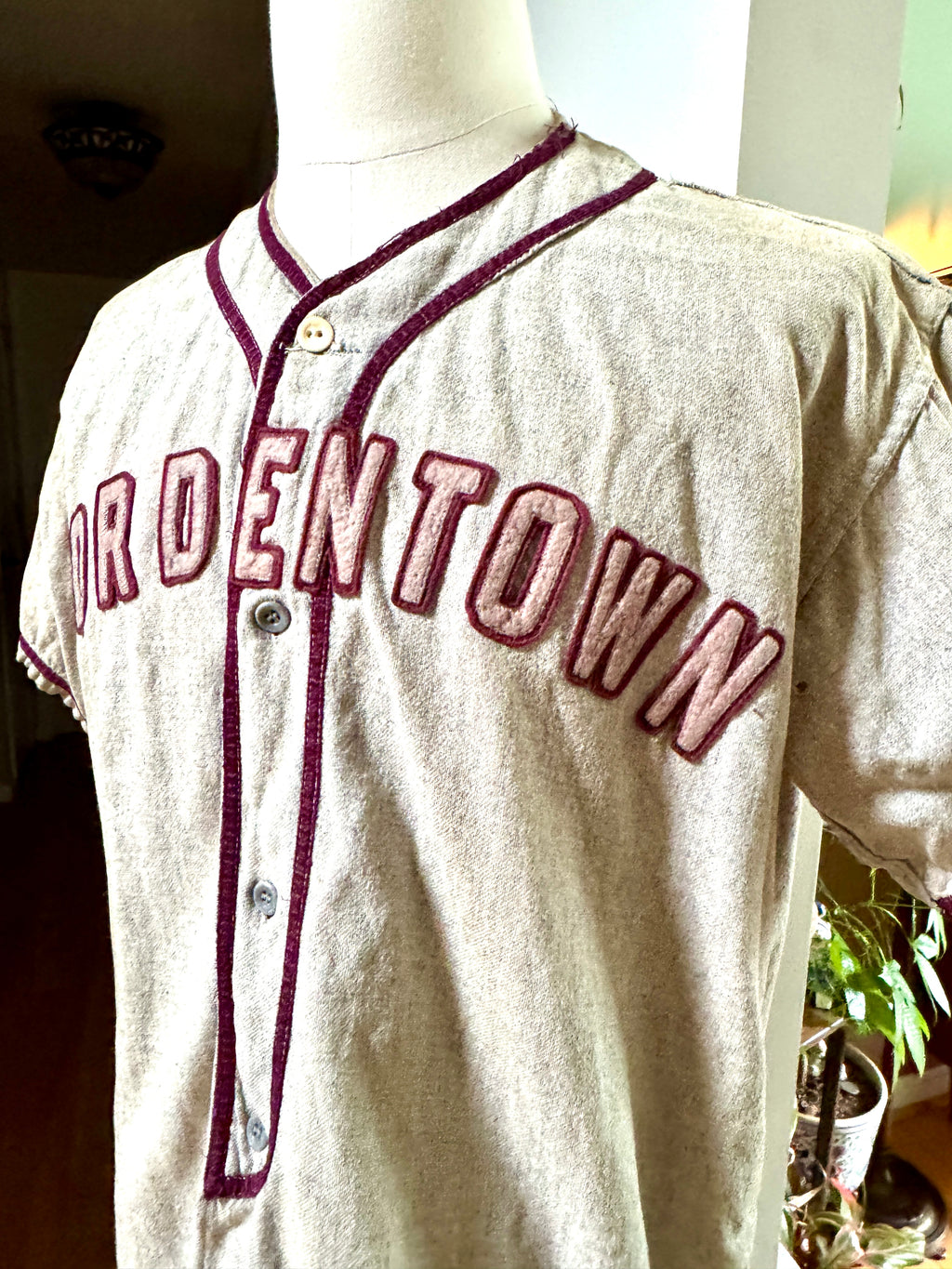 1960's Bordertown Military Institute Baseball Jersey ~ Dodge Davis Wool BMI Baseball Jersey