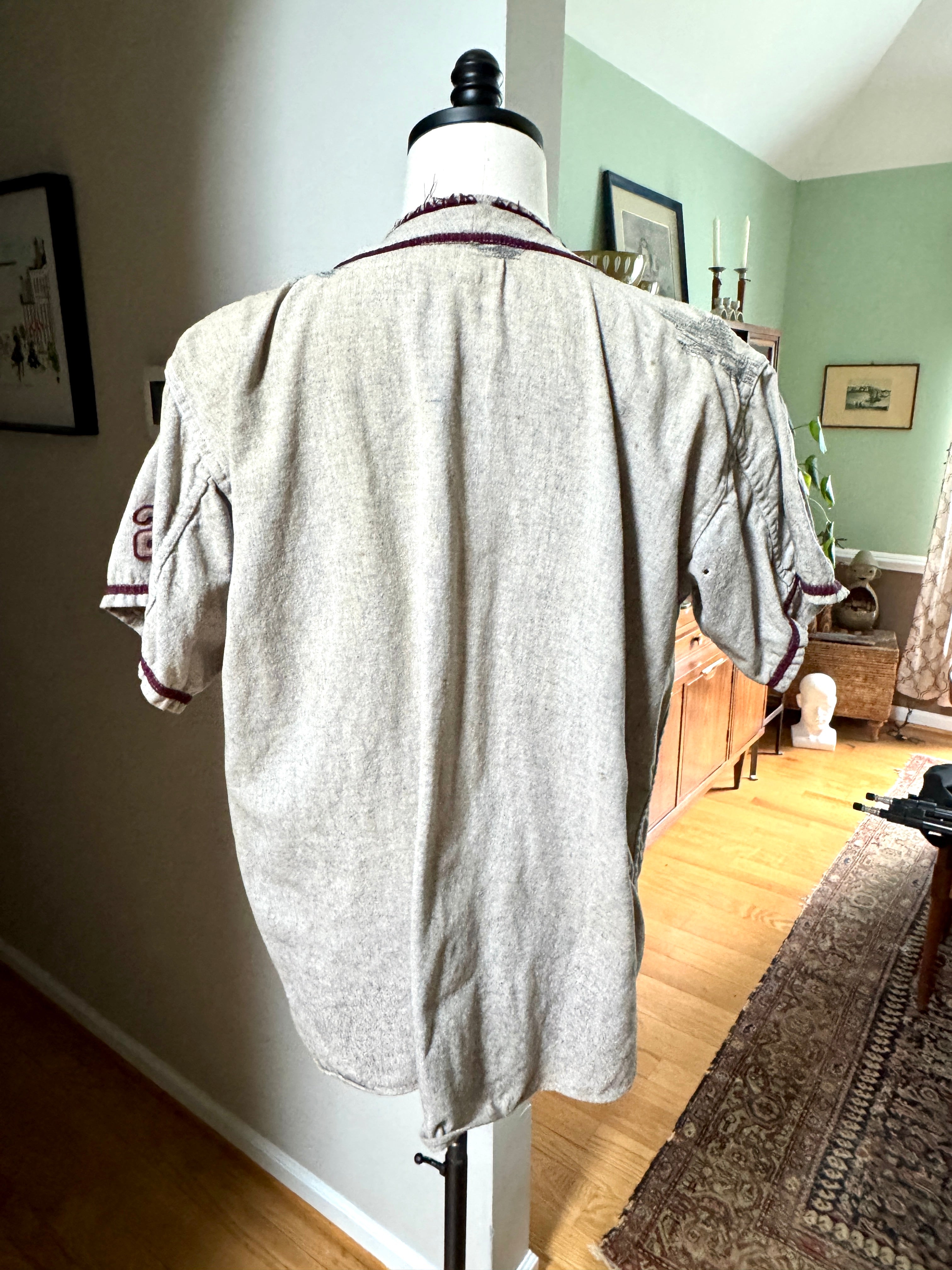 1960's Bordertown Military Institute Baseball Jersey ~ Dodge Davis Wool BMI Baseball Jersey