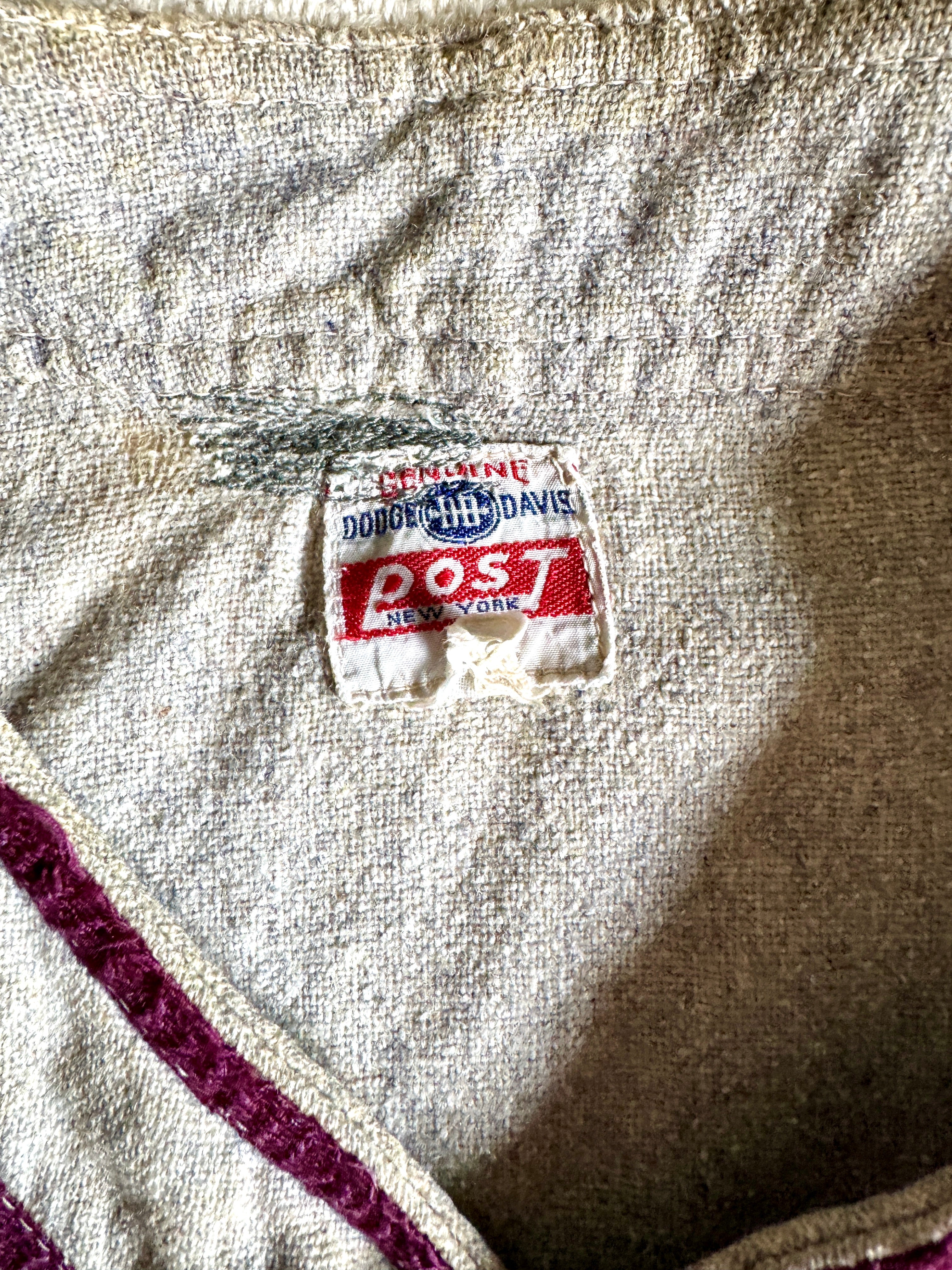 1960's Bordertown Military Institute Baseball Jersey ~ Dodge Davis Wool BMI Baseball Jersey