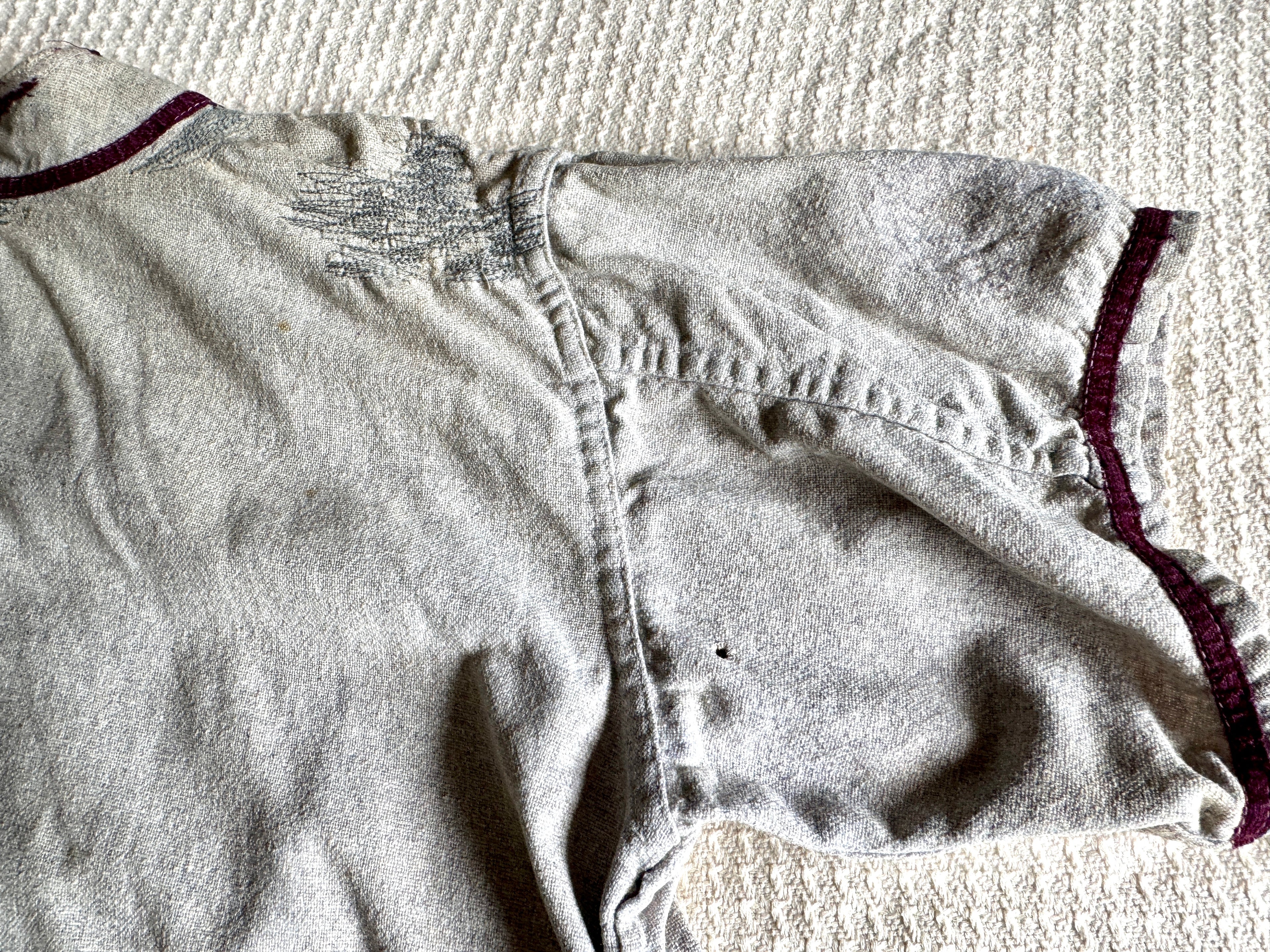 1960's Bordertown Military Institute Baseball Jersey ~ Dodge Davis Wool BMI Baseball Jersey