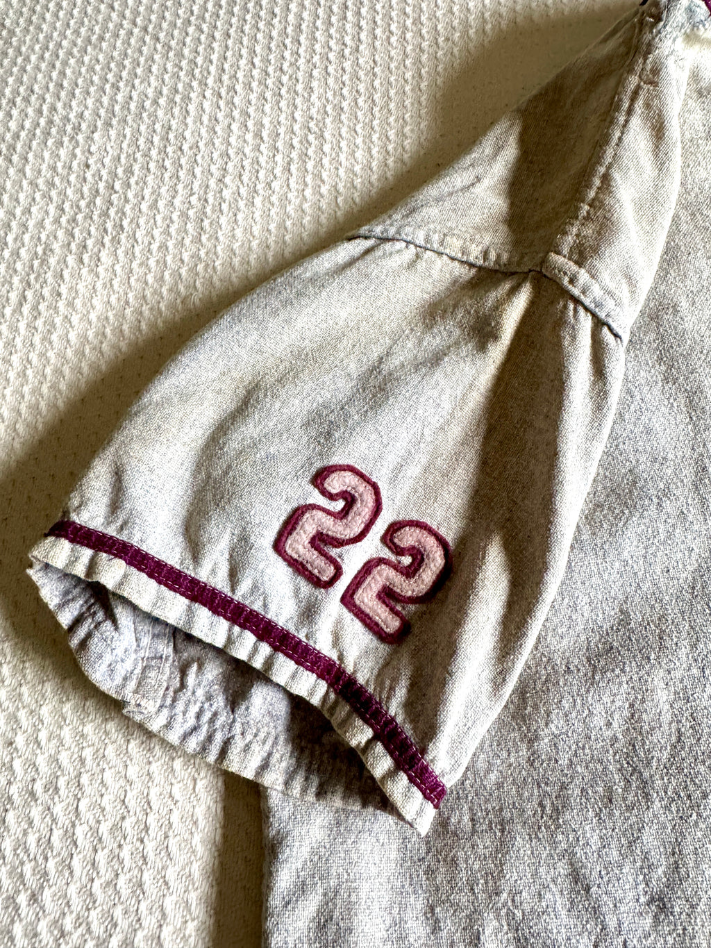 1960's Bordertown Military Institute Baseball Jersey ~ Dodge Davis Wool BMI Baseball Jersey