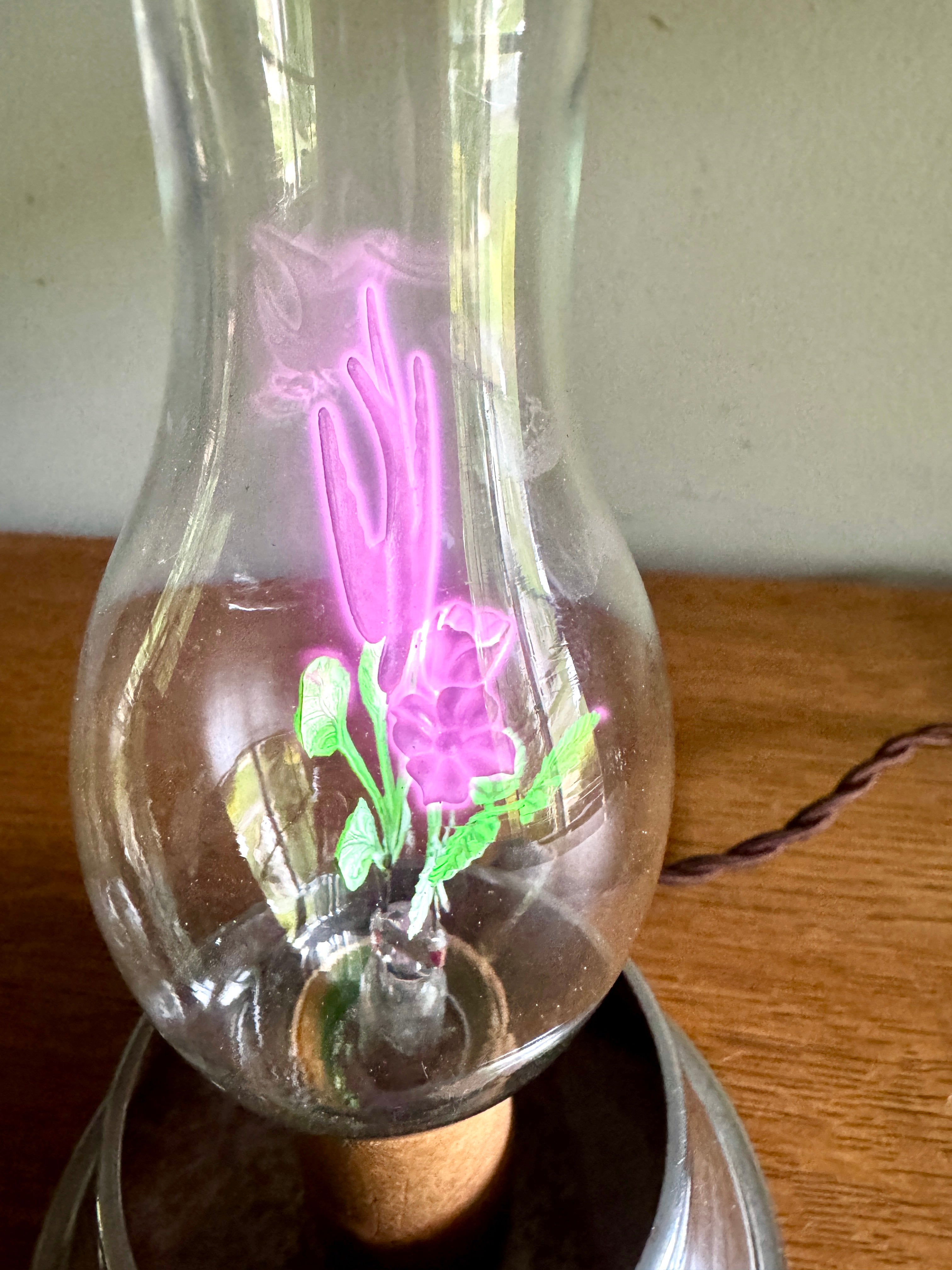 1940's Aerolux Light Bulb Swallow Bird in Flowers ~ Aerolux Glowing Bird and Flower Bulb