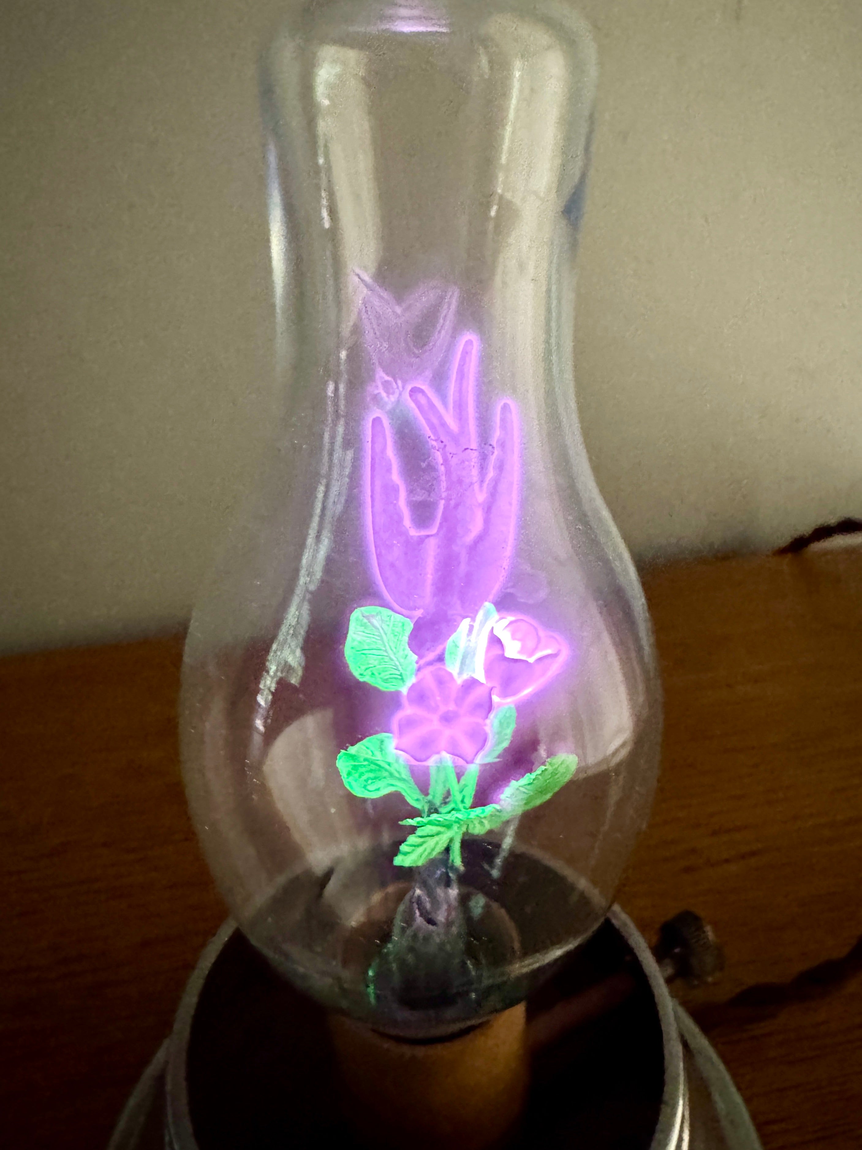 1940's Aerolux Light Bulb Swallow Bird in Flowers ~ Aerolux Glowing Bird and Flower Bulb