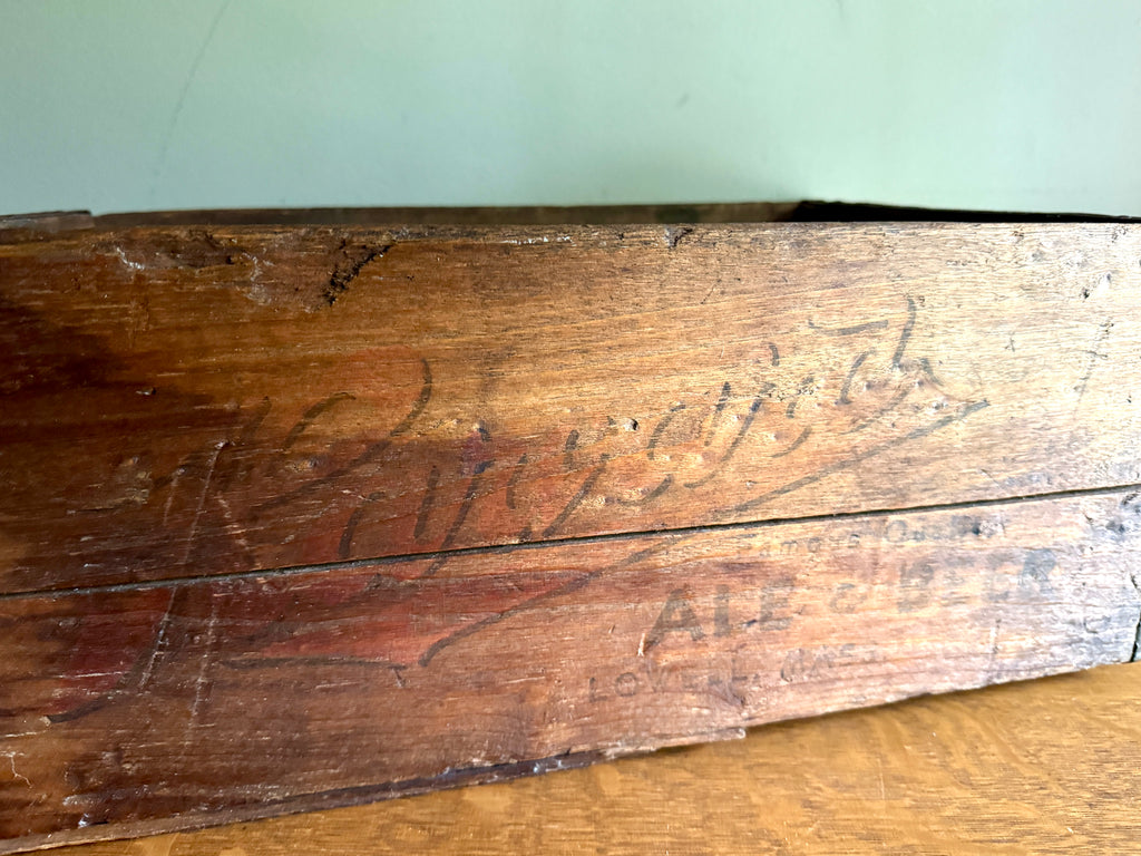 Distressed Wooden Harvard Brewing Co. Crate ~ Harvard Ale & Beer Wood Crate