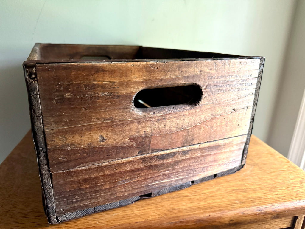 Distressed Wooden Harvard Brewing Co. Crate ~ Harvard Ale & Beer Wood Crate