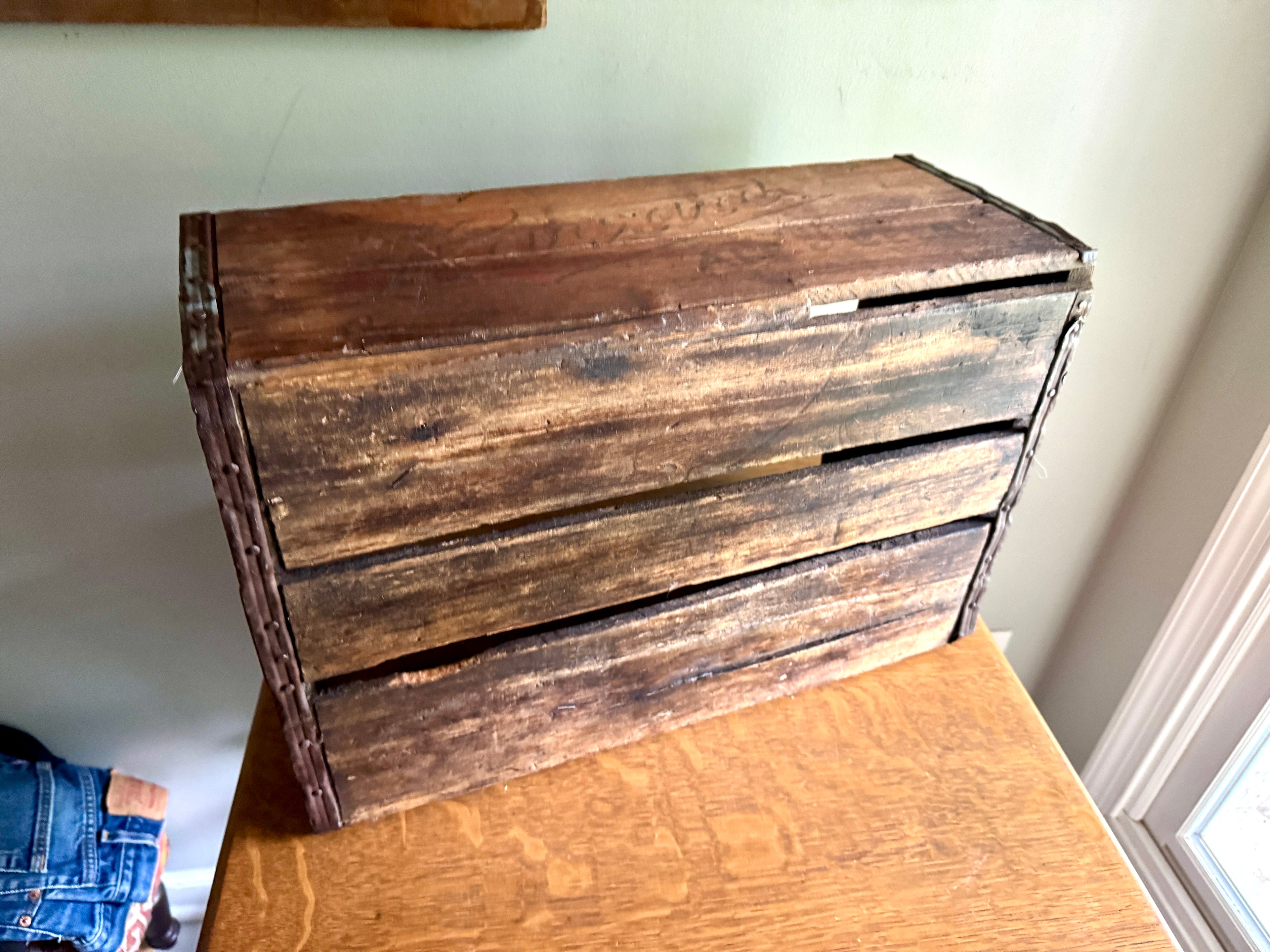 Distressed Wooden Harvard Brewing Co. Crate ~ Harvard Ale & Beer Wood Crate