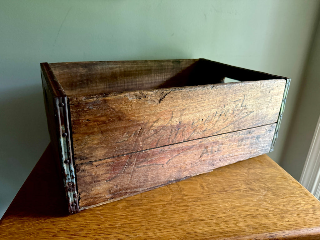 Distressed Wooden Harvard Brewing Co. Crate ~ Harvard Ale & Beer Wood Crate