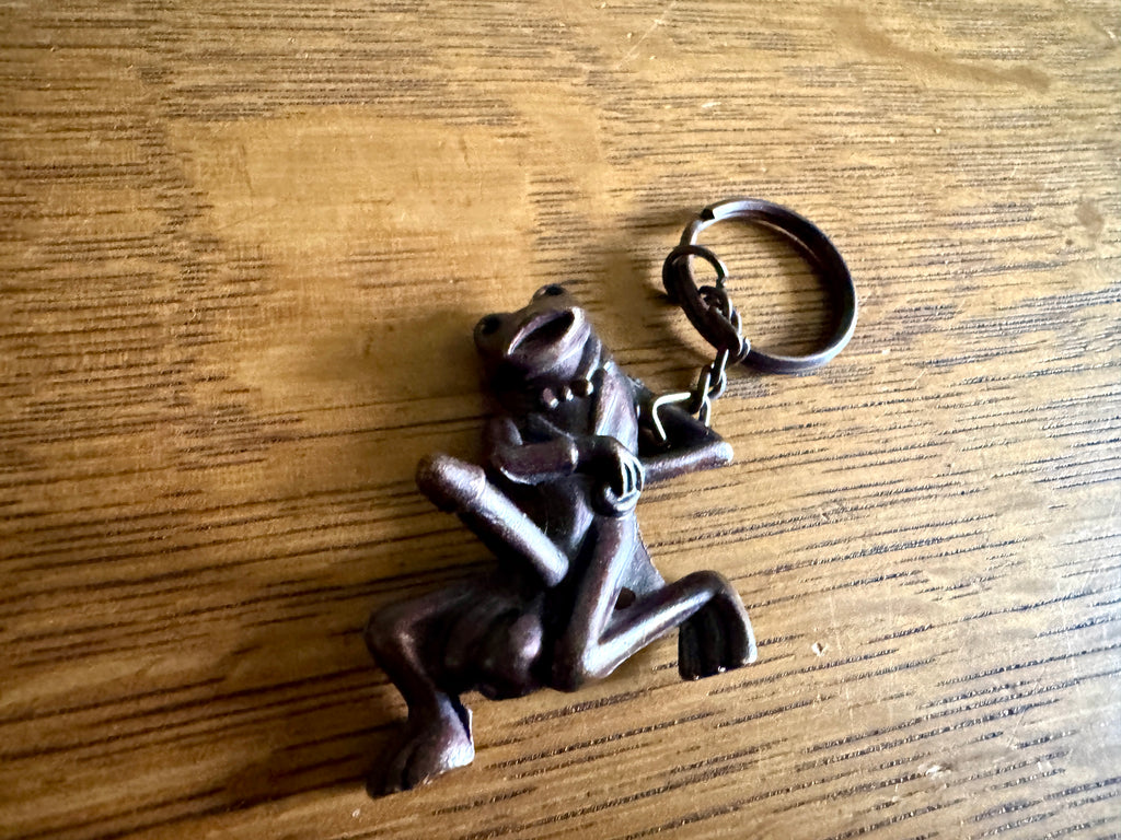 Vtg Novelty Well Endowed Frog Key Chained ~ Naughty Frog Key Chain