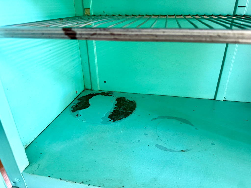 1950'S AQUA / TURQUOISE MCM Metal Wall Cabinet ~ Distressed Aqua Wall Cabinet