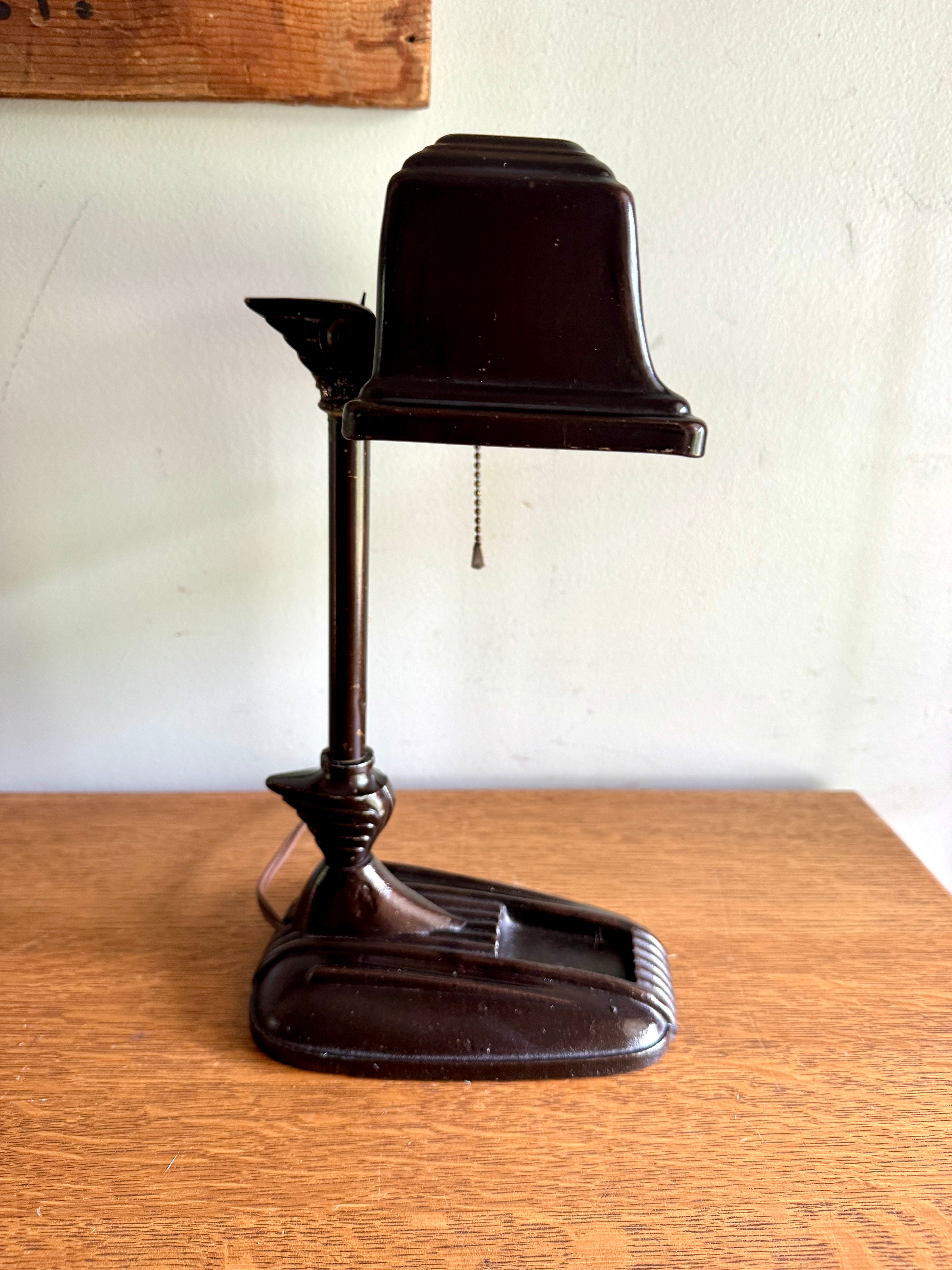 Distressed Machine Age Bankers Lamp ~ Art Decor Desk Lamp