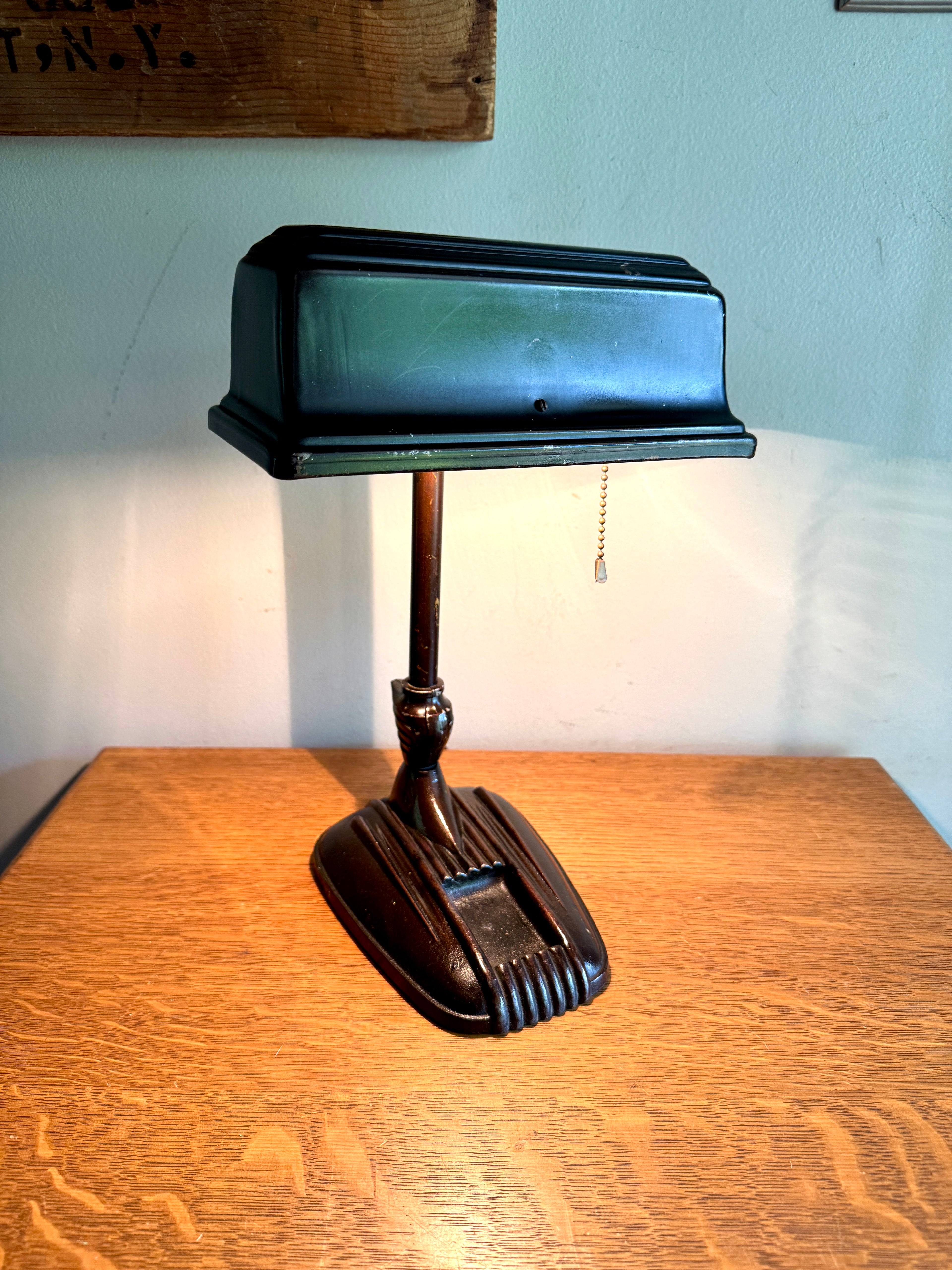 Distressed Machine Age Bankers Lamp ~ Art Decor Desk Lamp