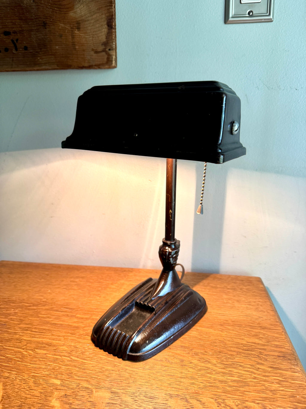 Distressed Machine Age Bankers Lamp ~ Art Decor Desk Lamp