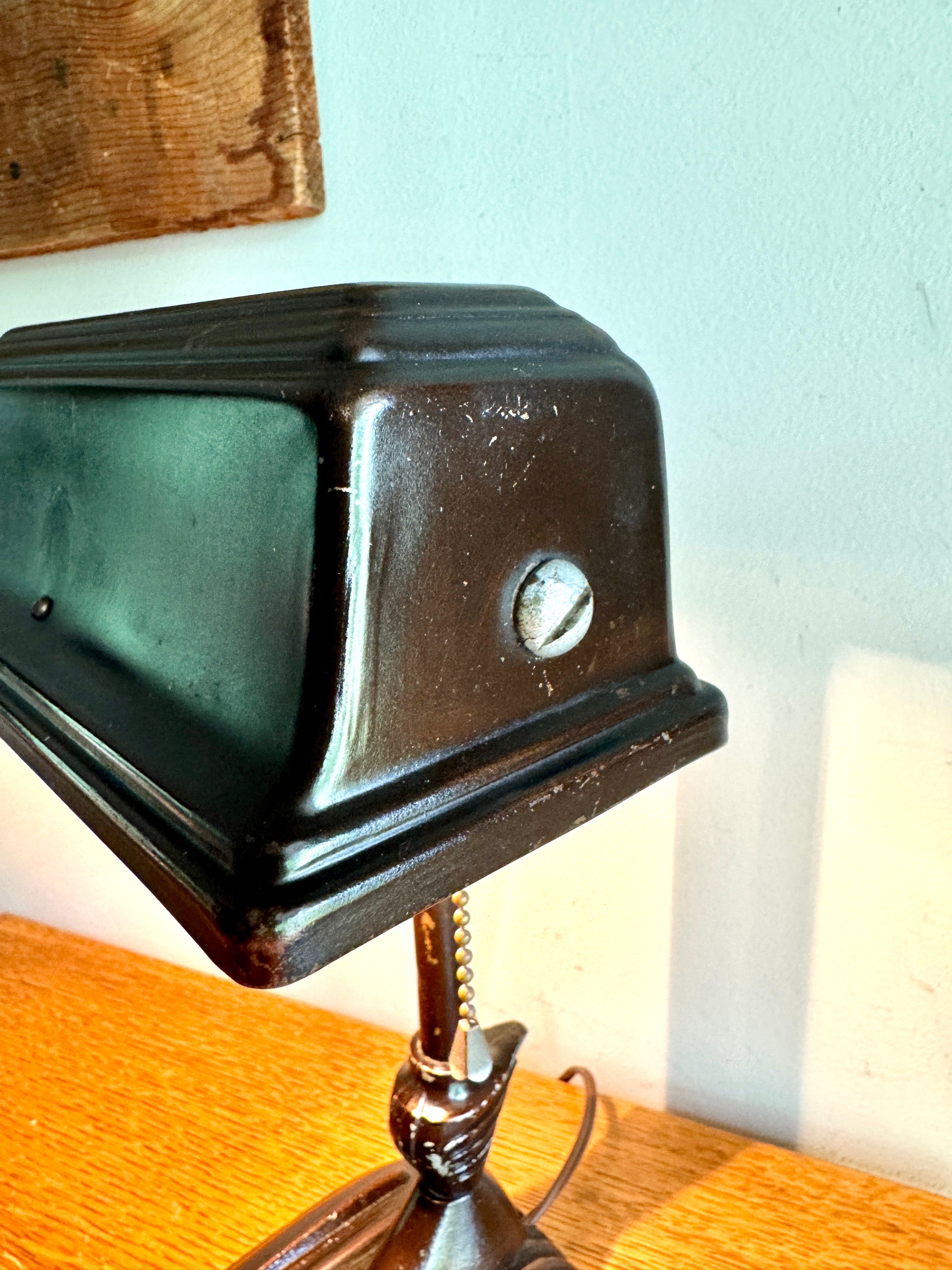 Distressed Machine Age Bankers Lamp ~ Art Decor Desk Lamp