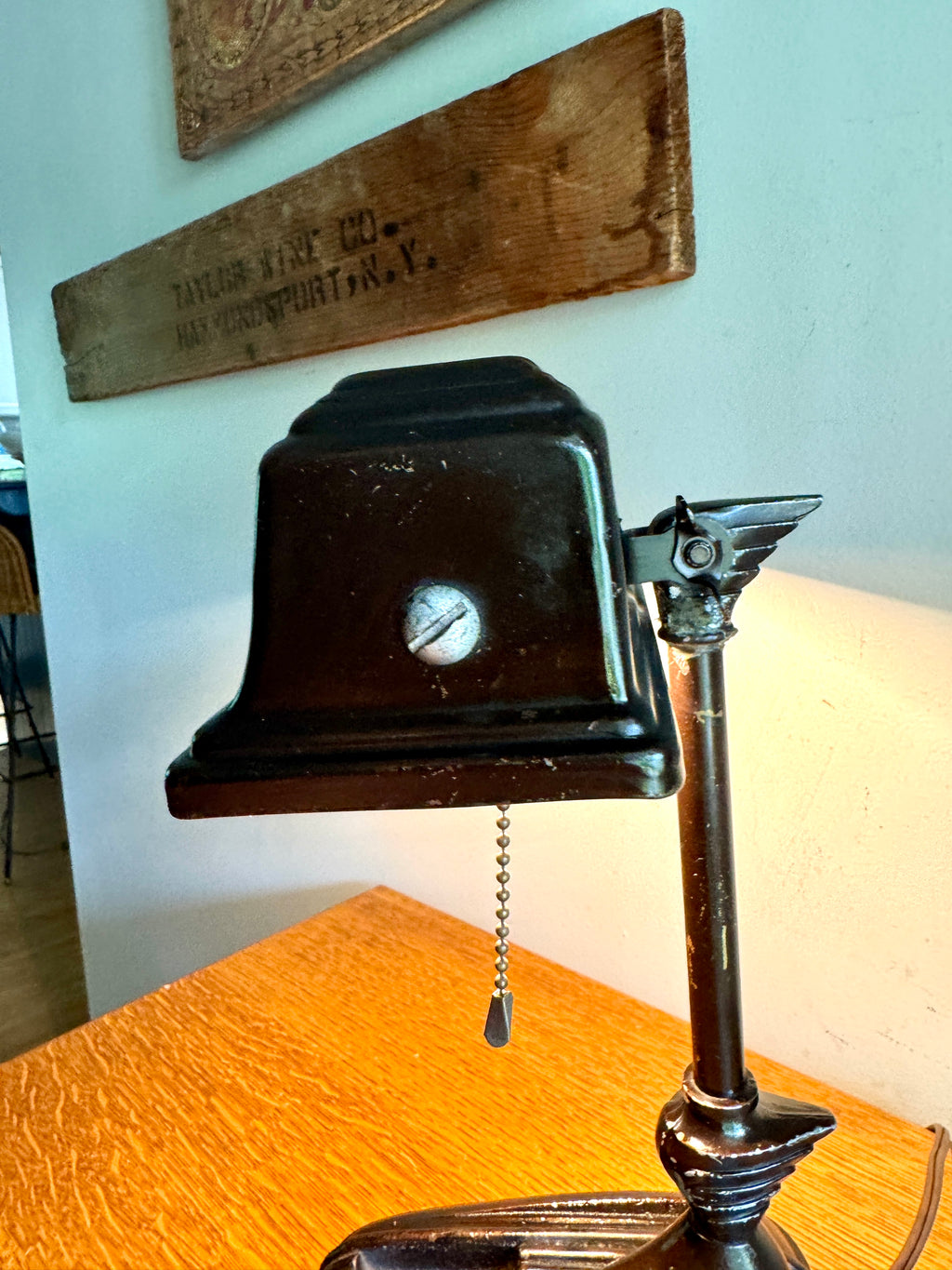Distressed Machine Age Bankers Lamp ~ Art Decor Desk Lamp