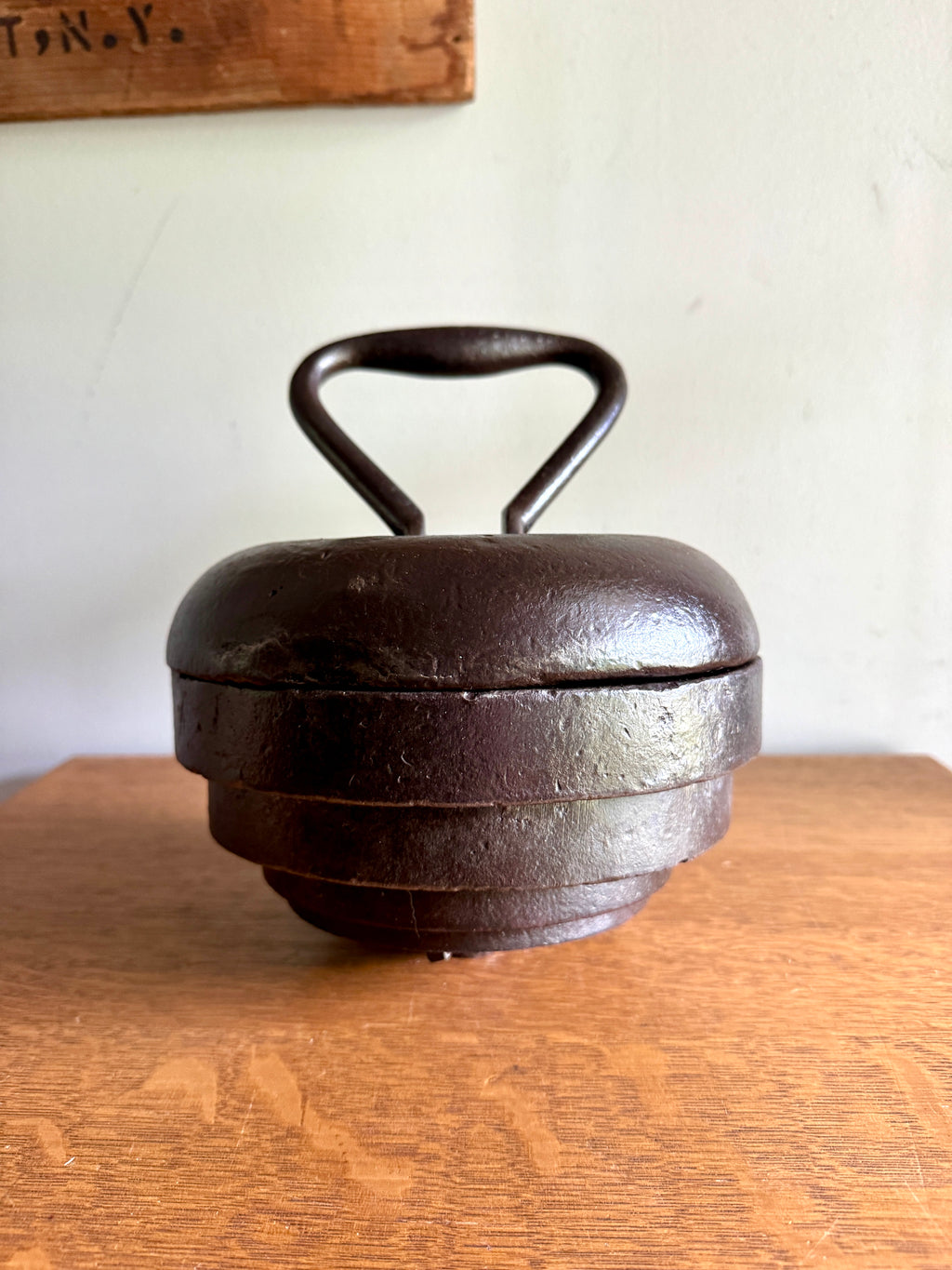 Antique 50 lbs. Cast Iron Kettlebell ~ Adjustable Plate Cast Iron Kettlebell