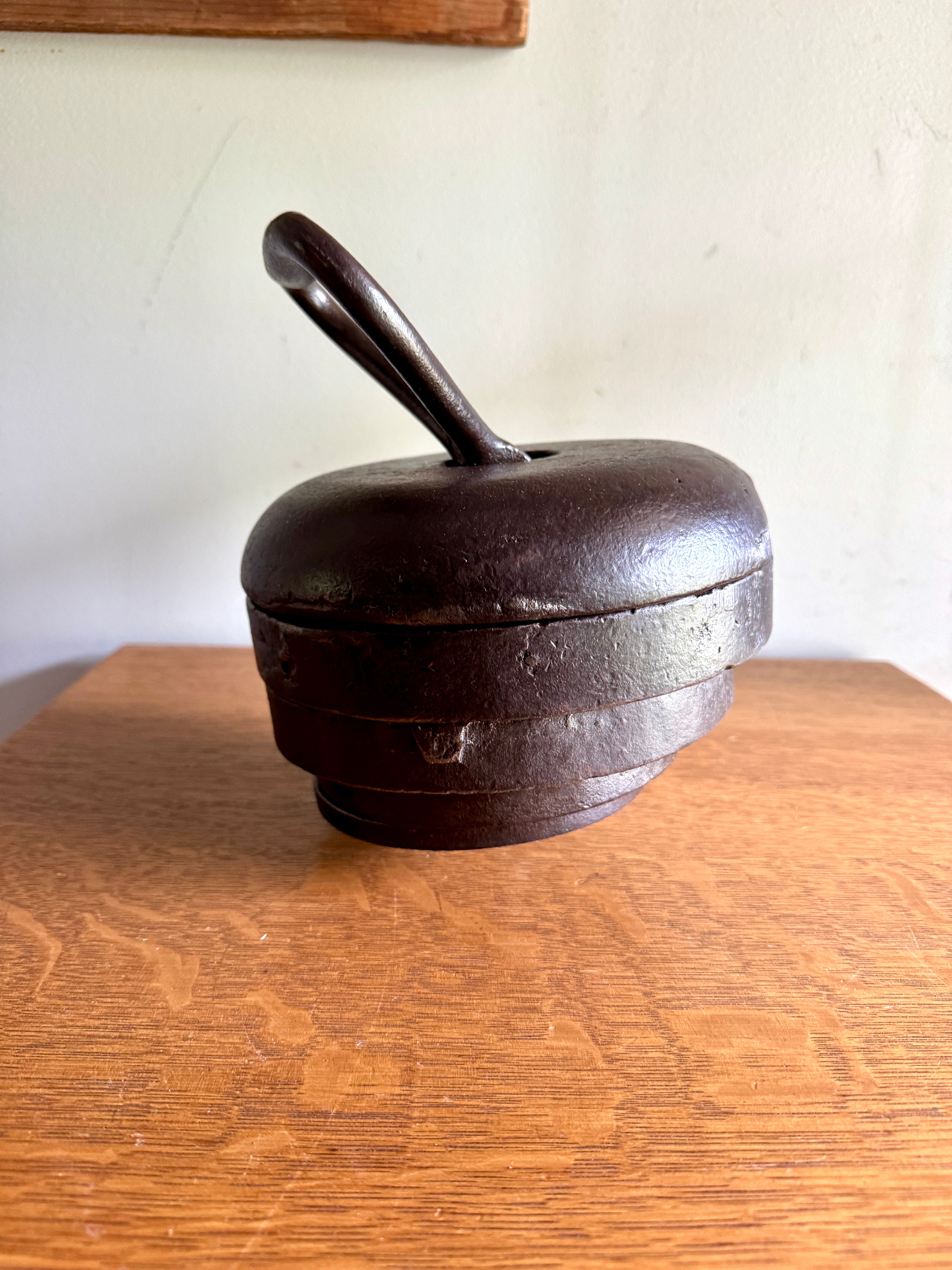 Antique 50 lbs. Cast Iron Kettlebell ~ Adjustable Plate Cast Iron Kettlebell