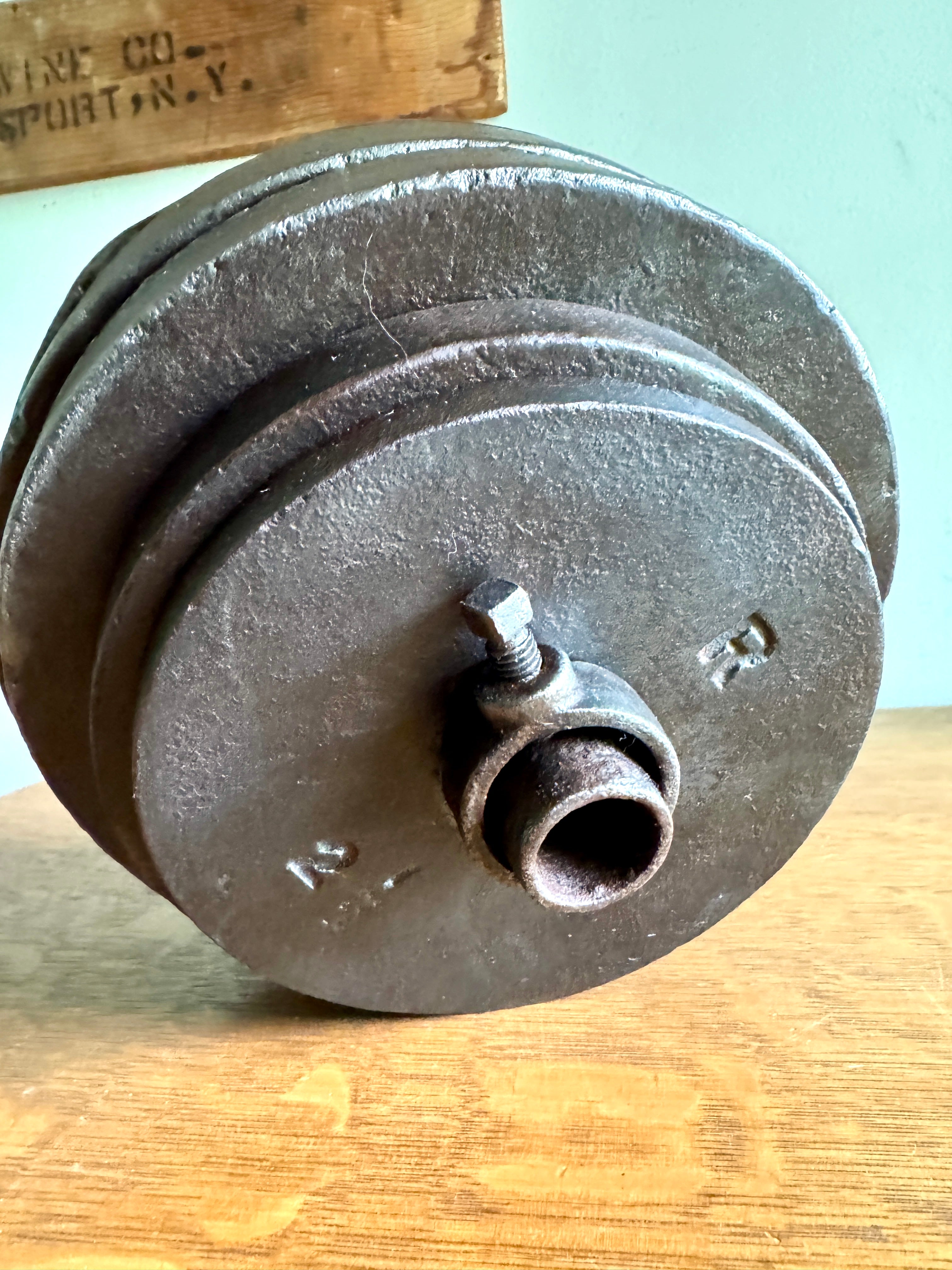 Antique 50 lbs. Cast Iron Kettlebell ~ Adjustable Plate Cast Iron Kettlebell