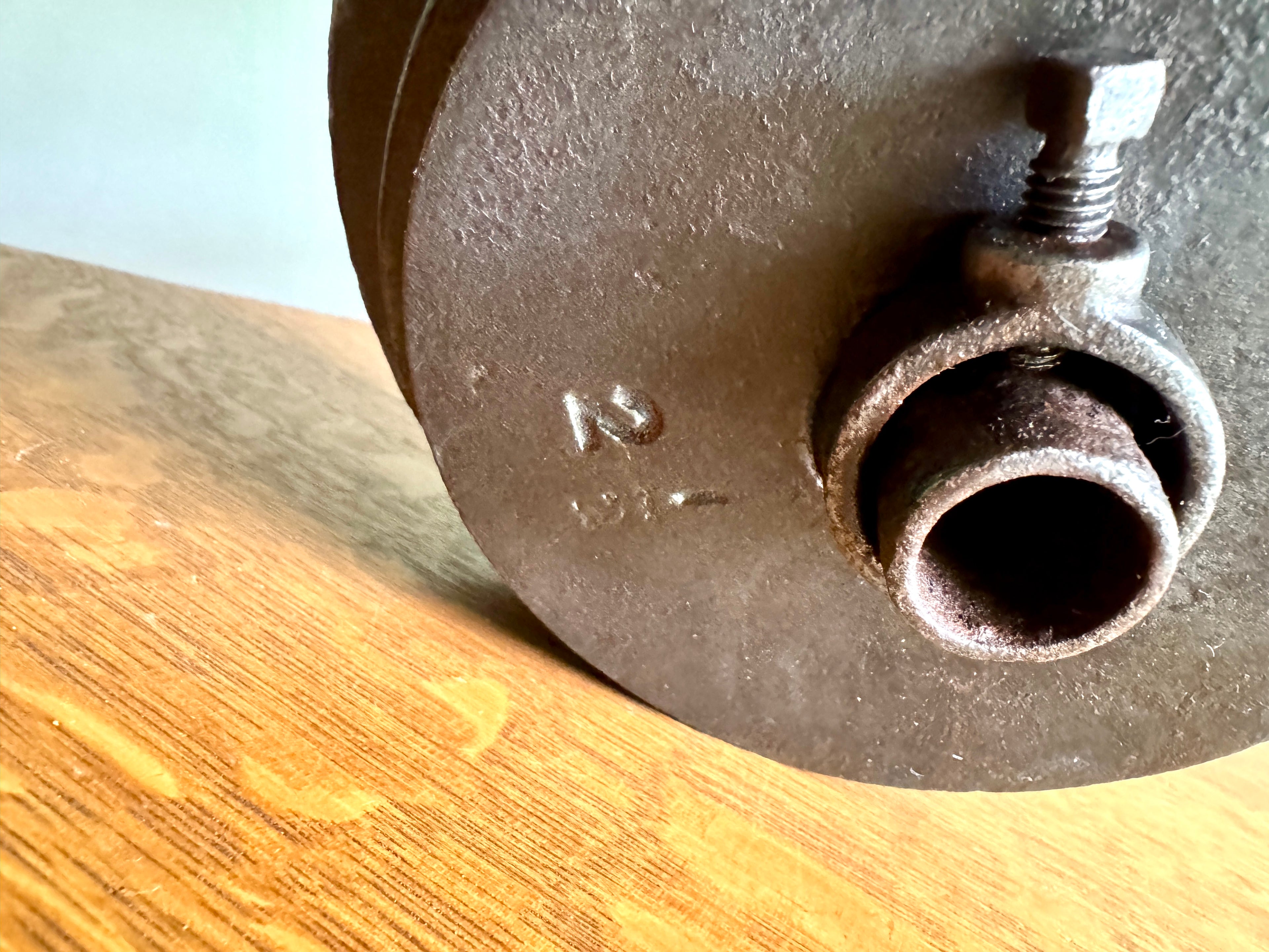 Antique 50 lbs. Cast Iron Kettlebell ~ Adjustable Plate Cast Iron Kettlebell