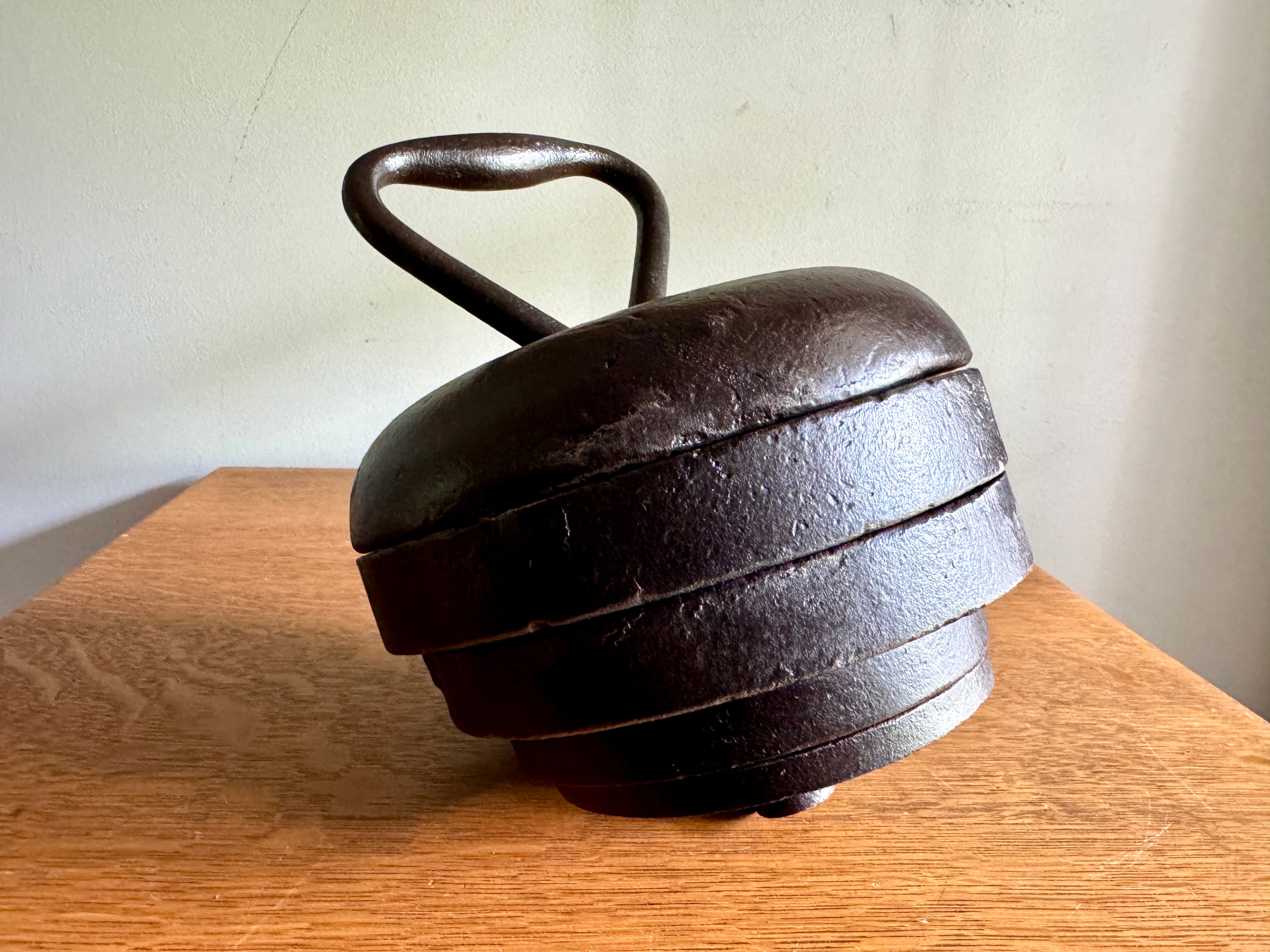 Antique 50 lbs. Cast Iron Kettlebell ~ Adjustable Plate Cast Iron Kettlebell
