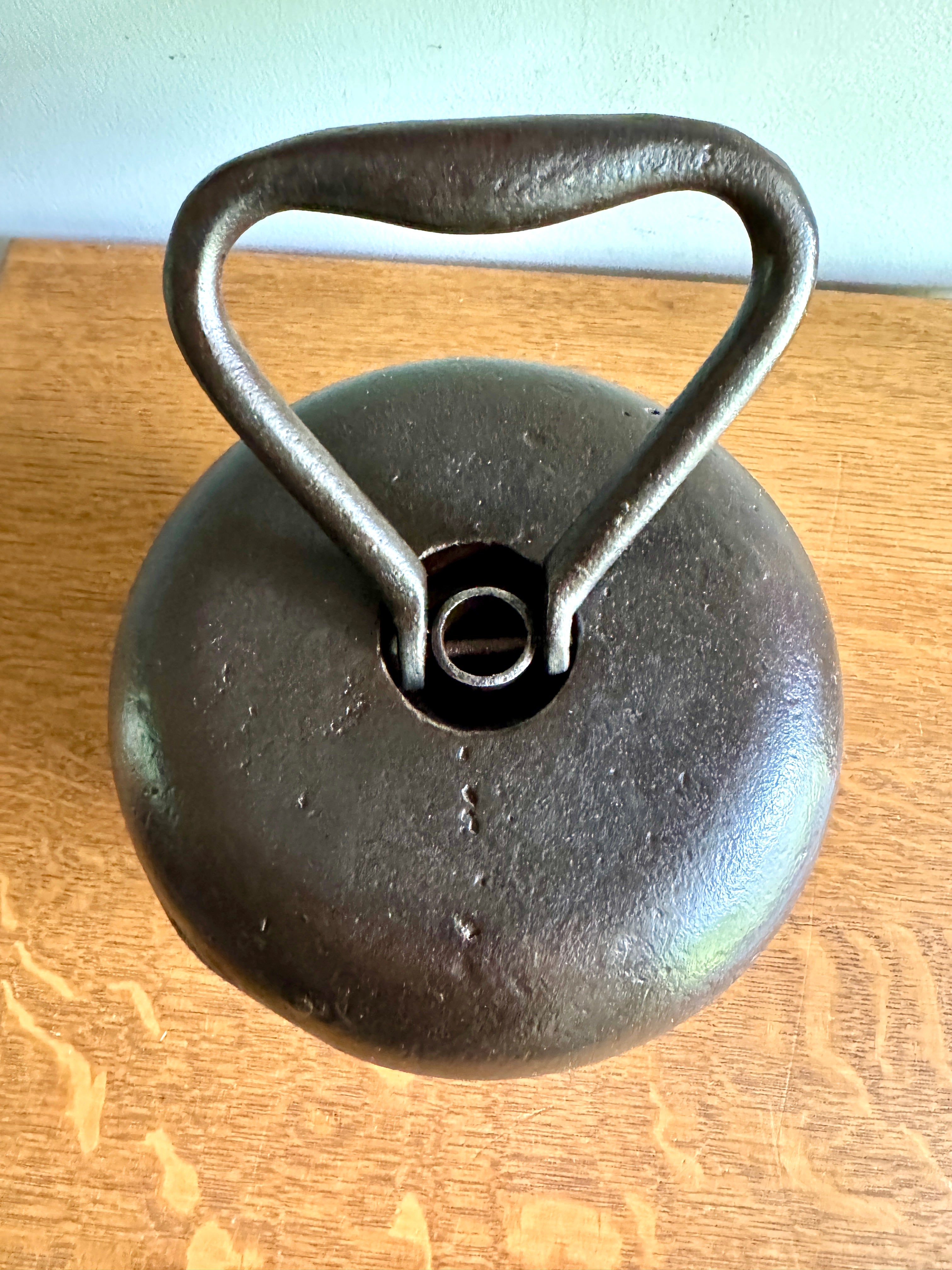 Antique 50 lbs. Cast Iron Kettlebell ~ Adjustable Plate Cast Iron Kettlebell