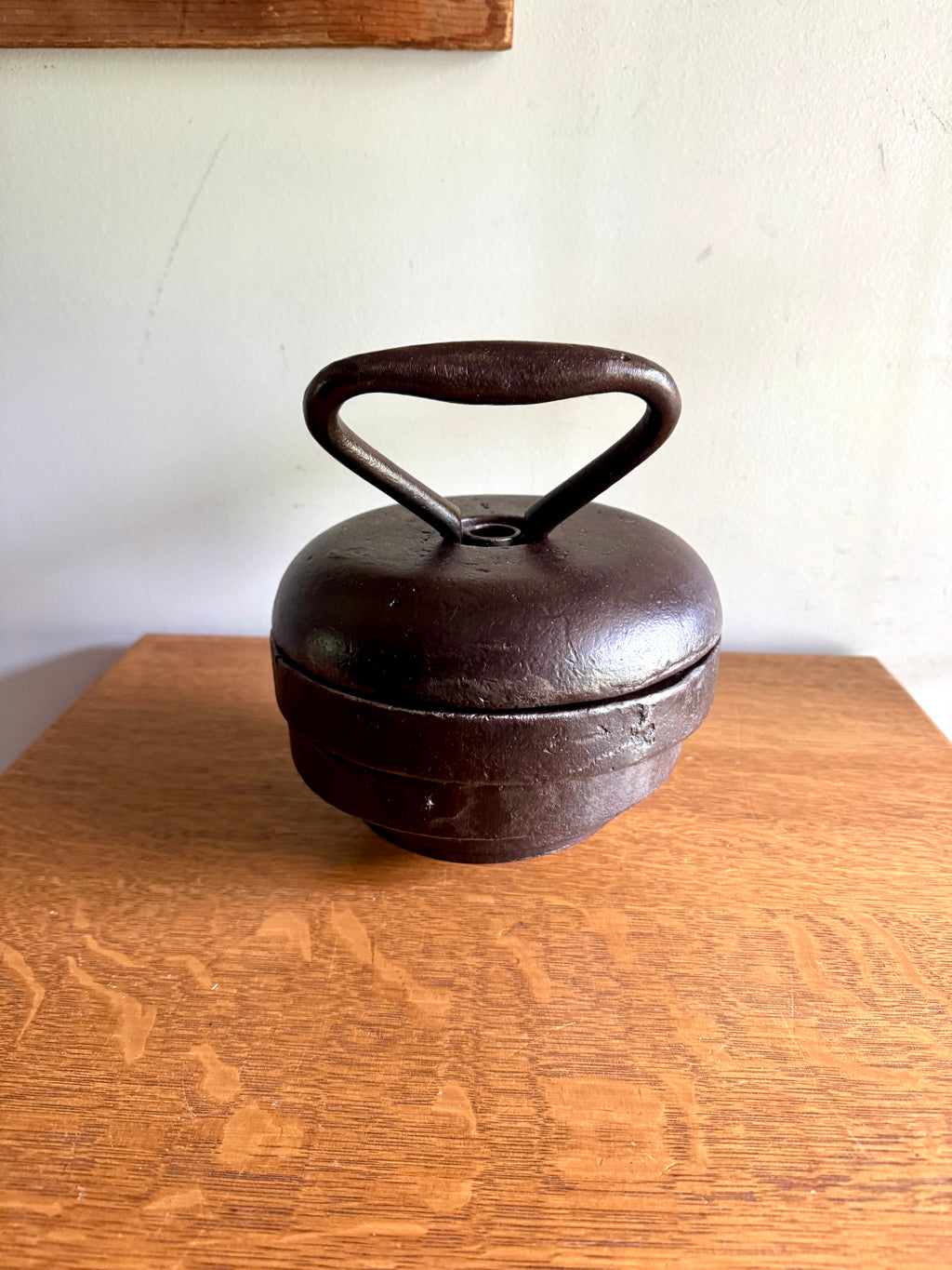 Antique 50 lbs. Cast Iron Kettlebell ~ Adjustable Plate Cast Iron Kettlebell