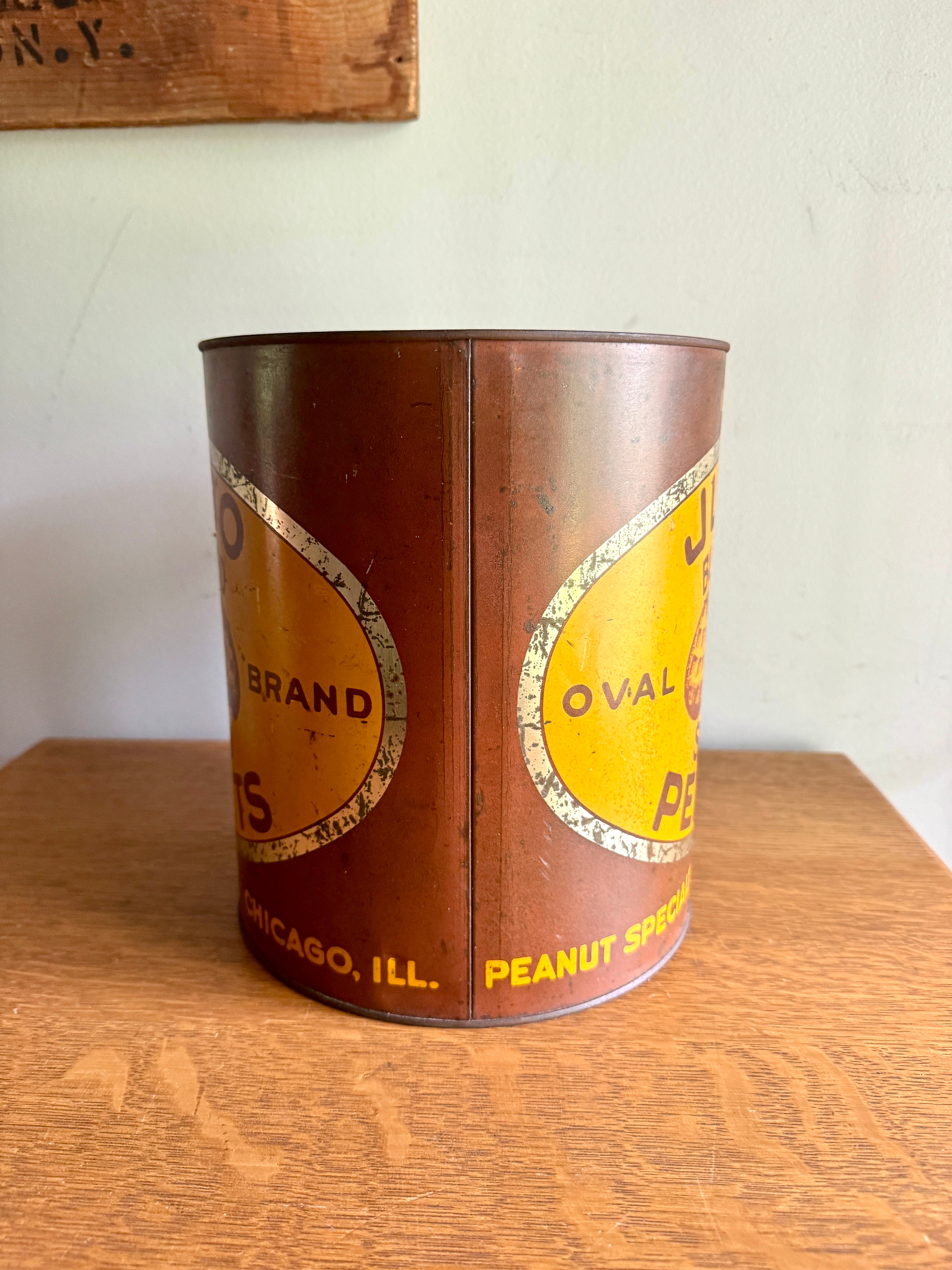 Antique Jumbo Blanched Salted Peanuts Tin ~ Peanut Specialty Co. Tin