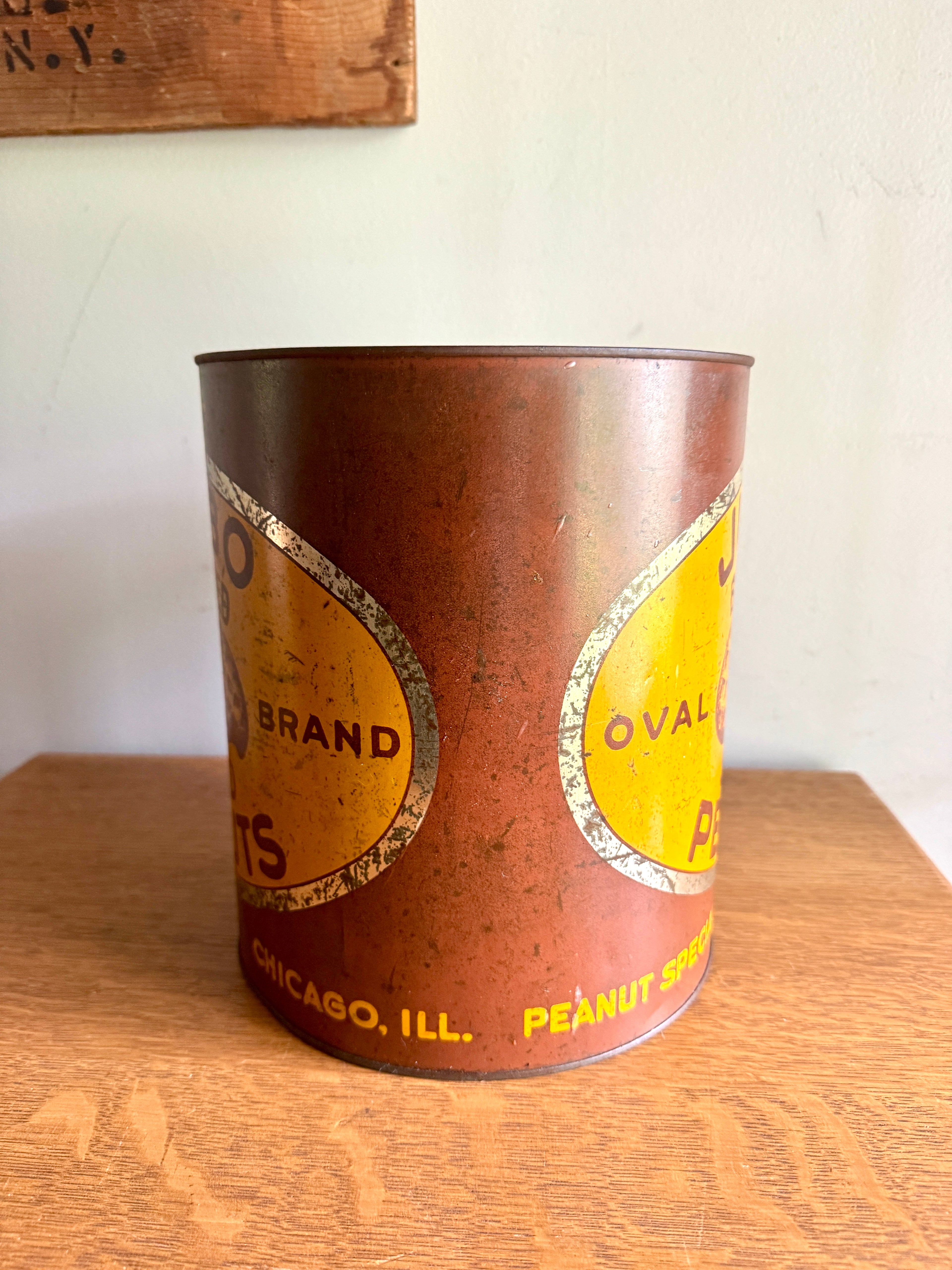 Antique Jumbo Blanched Salted Peanuts Tin ~ Peanut Specialty Co. Tin