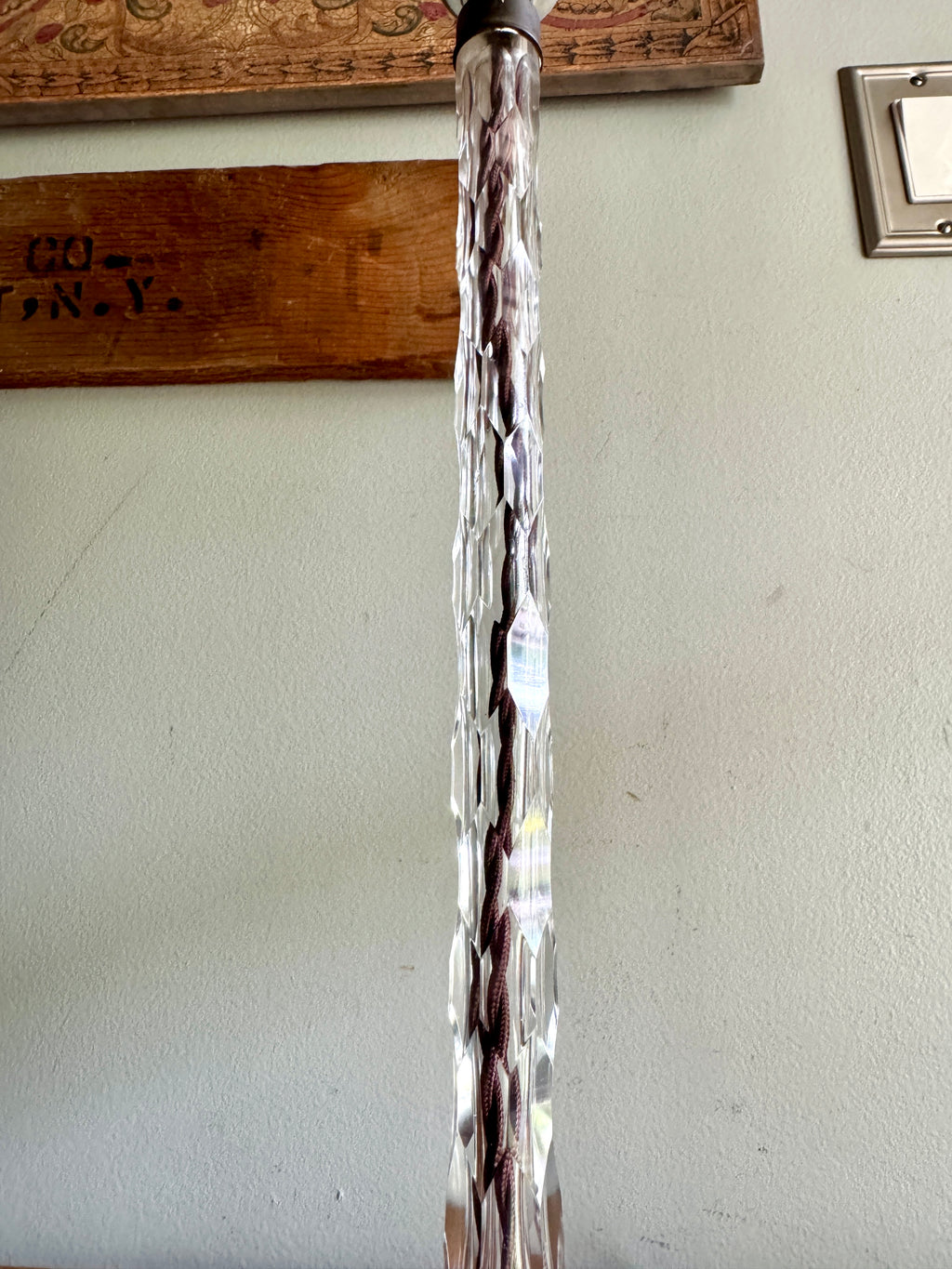 20th Century Clear Cut Crystal Table Lamp, European Design