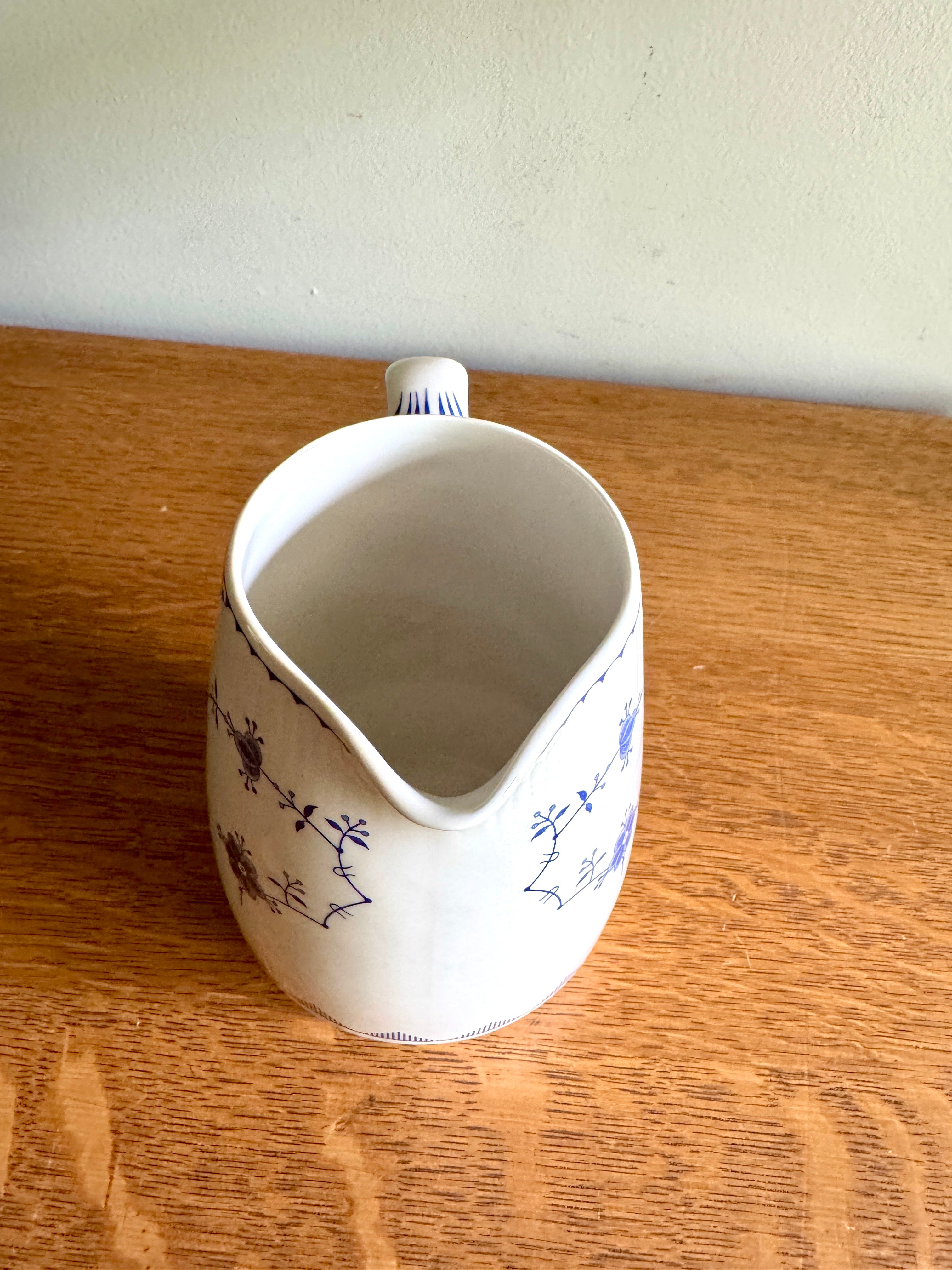 Vtg Denmark Blue 24 Oz Pitcher by Furnivals ~ Funivals Denmark Blue Pitcher